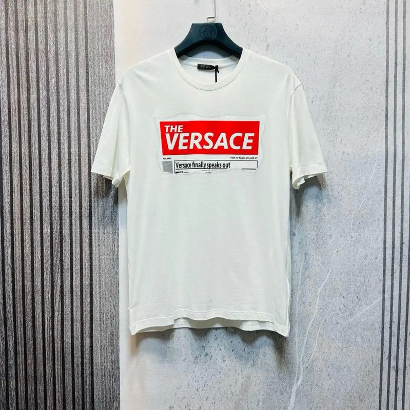 Versace Versace Men's Logo T-Shirt in White 0089 Size US L / EU 52-54 / 3 - 1 Thumbnail