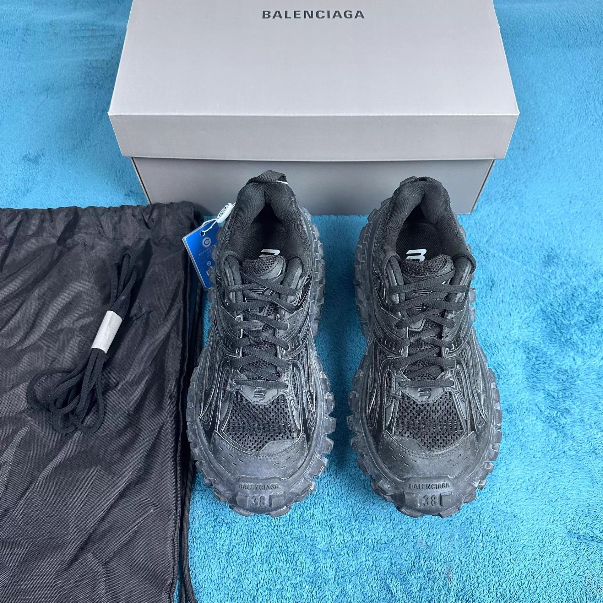 Balenciaga Balenciaga Distressed Tire Sole Sneakers Black 38 Size US 7.5 / IT 37.5 - 1 Thumbnail