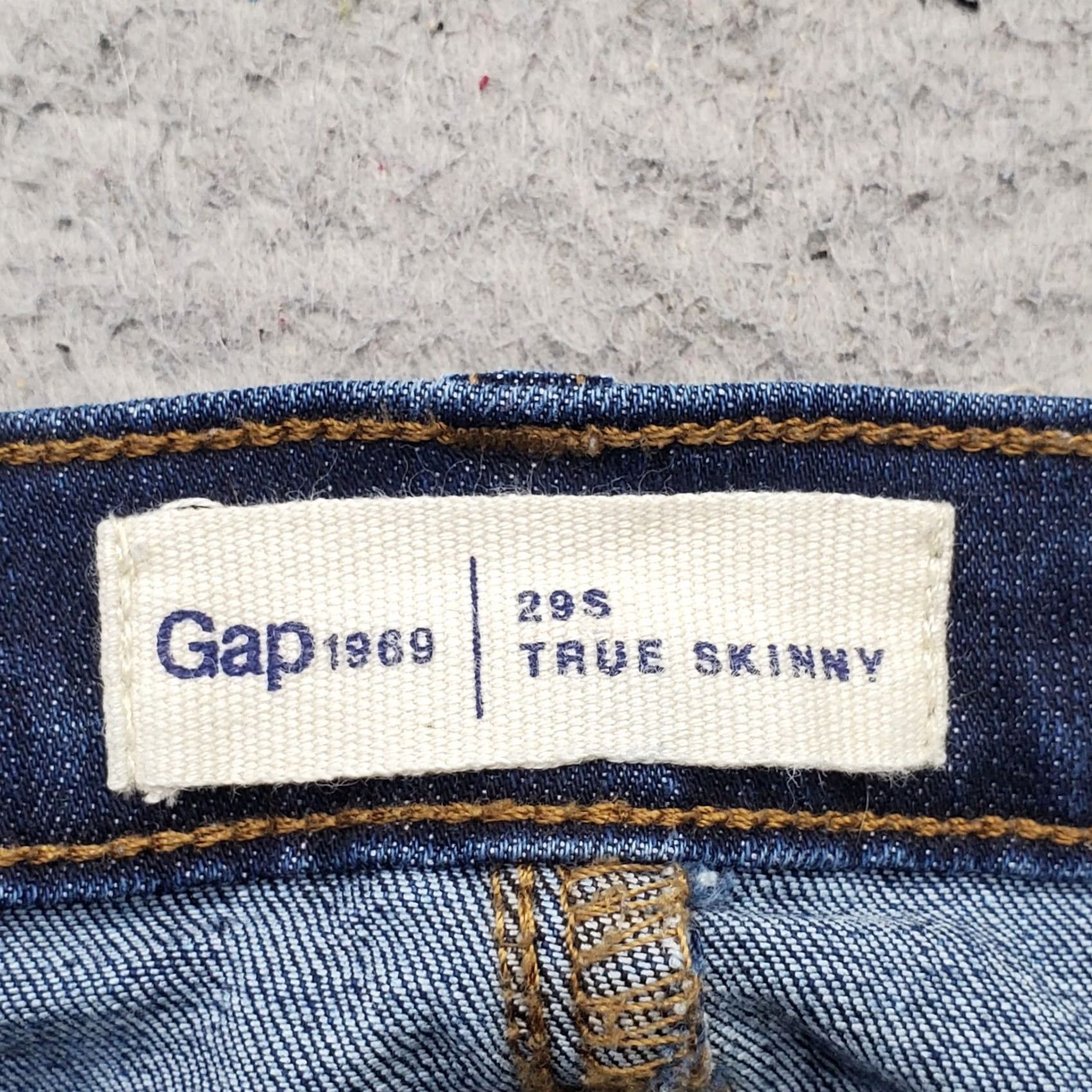 Gap Gap True Skinny Jeans Womens 29 Blue Denim Cotton Faded Stretch 5-Pocket Design Size 29" - 7 Thumbnail