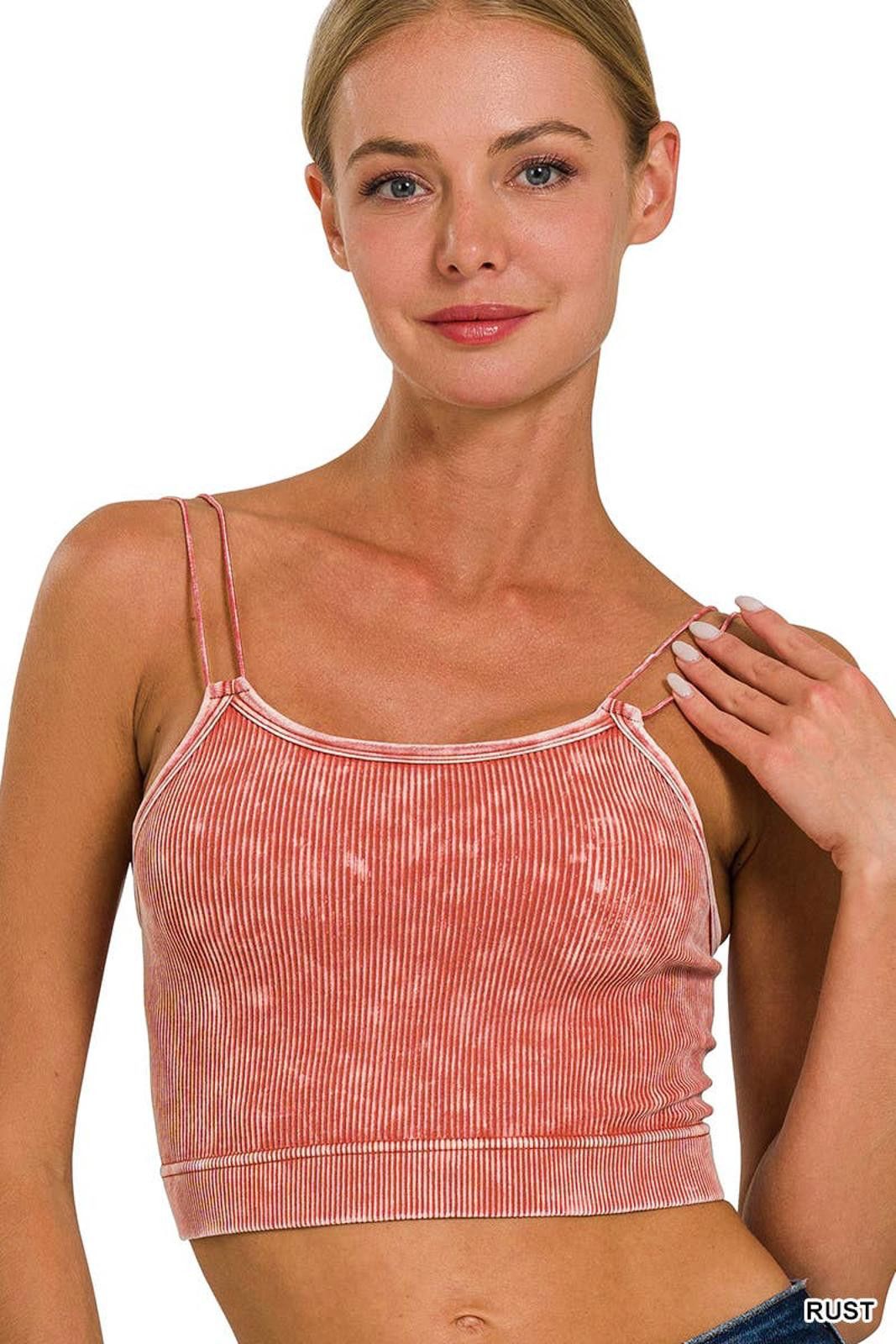 Other Washed Ribbed Seamless Double Strap Brami Zenana Size S / US 4 / IT 40 - 10 Thumbnail