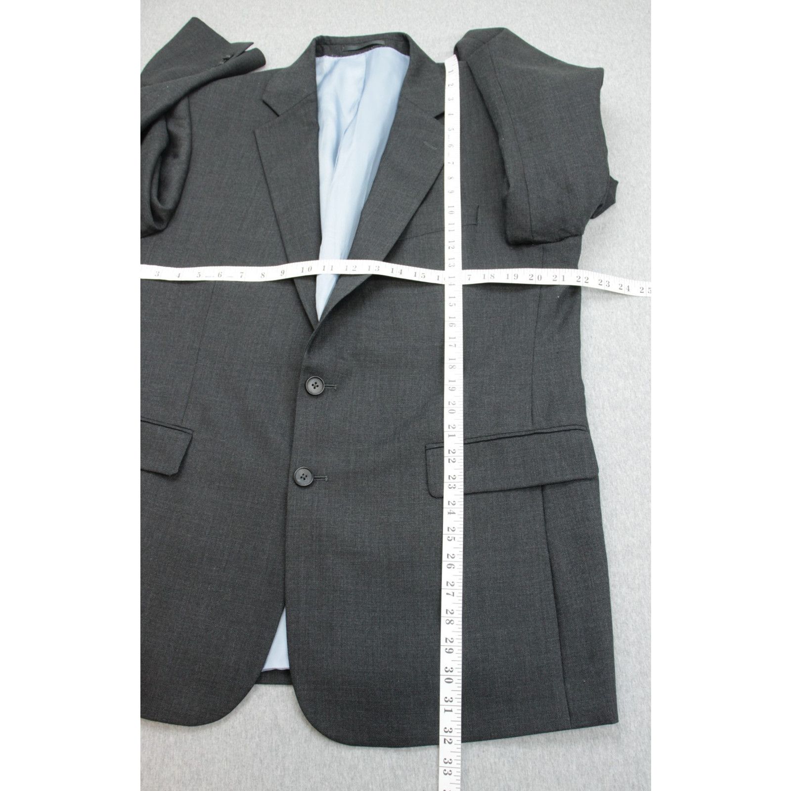 Charles Tyrwhitt Charles Tyrwhitt Blazer Mens 44R Gray 100% Wool Classic Fit Size 44R - 9 Thumbnail
