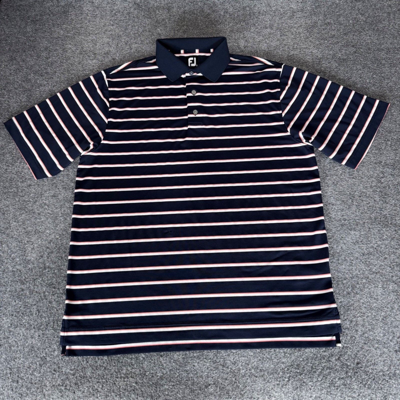 Footjoy FootJoy Golf Polo Shirt Mens Large Blue Striped Short Sleeve Size US L / EU 52-54 / 3 - 1 Thumbnail