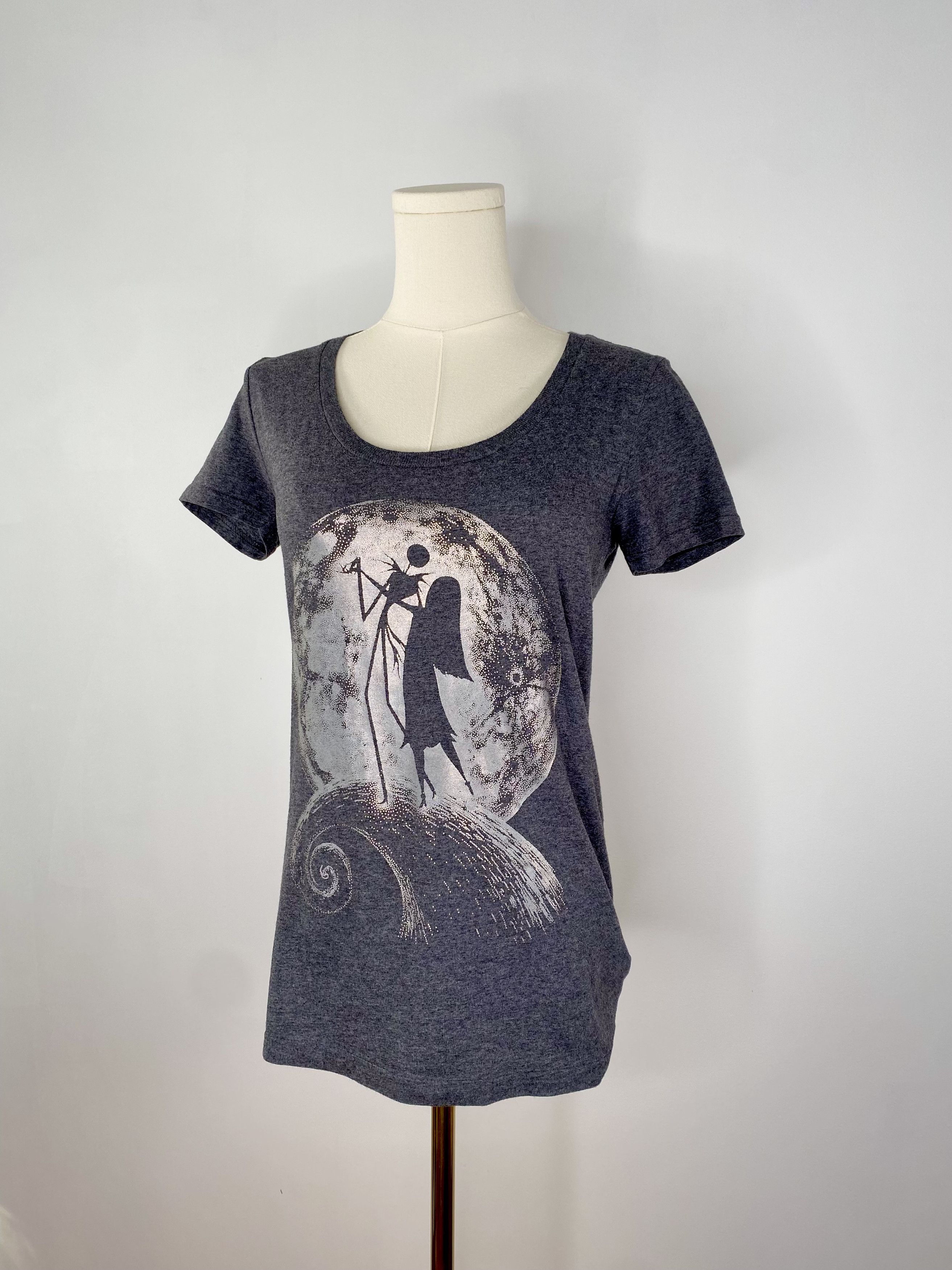 Disney Nightmare Before Christmas, Tim Burton - Gray Graphic Shirt Size S / US 4 / IT 40 - 2 Thumbnail