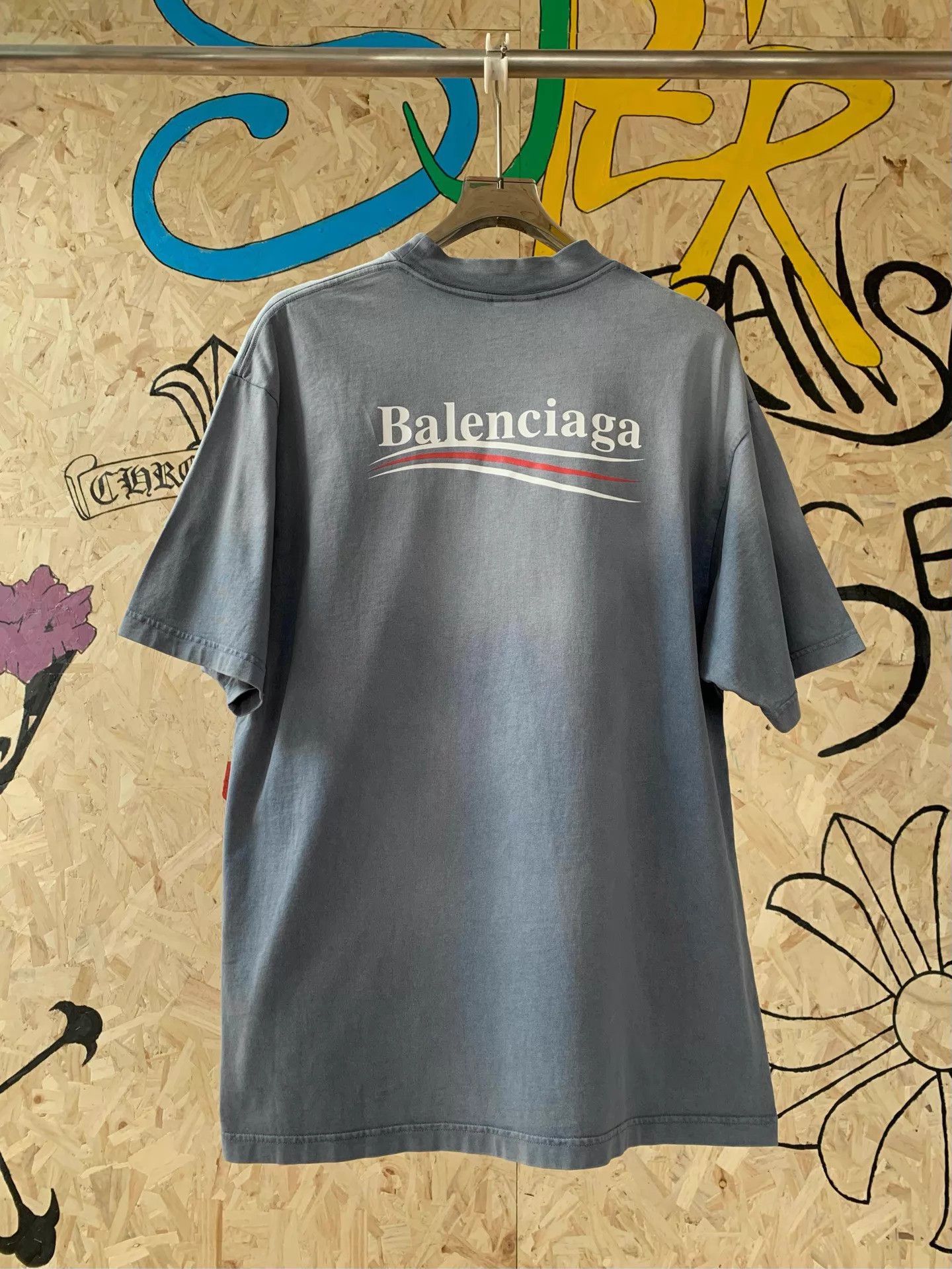 Balenciaga Balenciaga 25 blue Coke gradient short sleeve tee S Size S / US 4 / IT 40 - 6 Thumbnail
