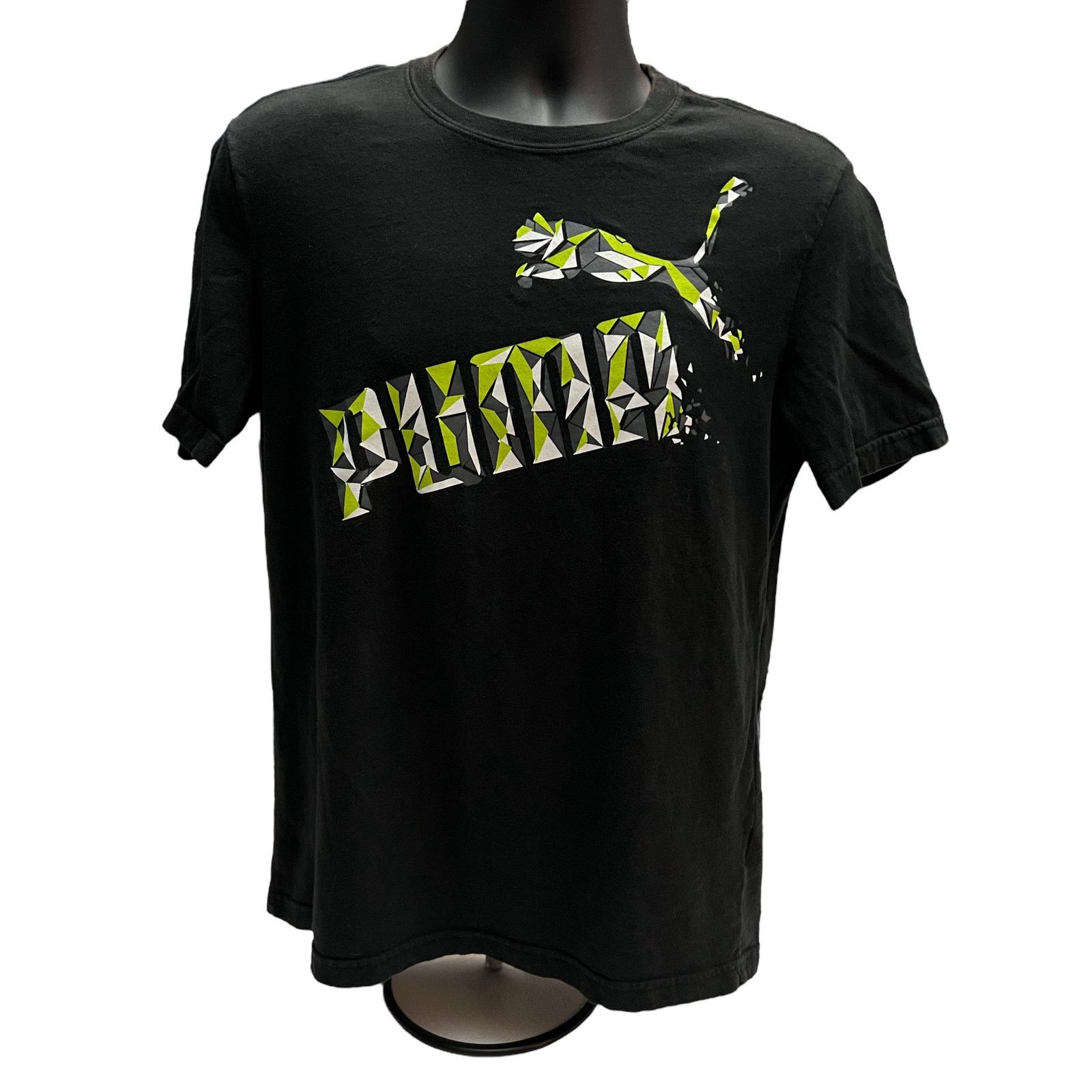 Puma Puma Black Neon Green Logo Tee Shirt Sportslifestyle Tag Size US M / EU 48-50 / 2 - 1 Thumbnail