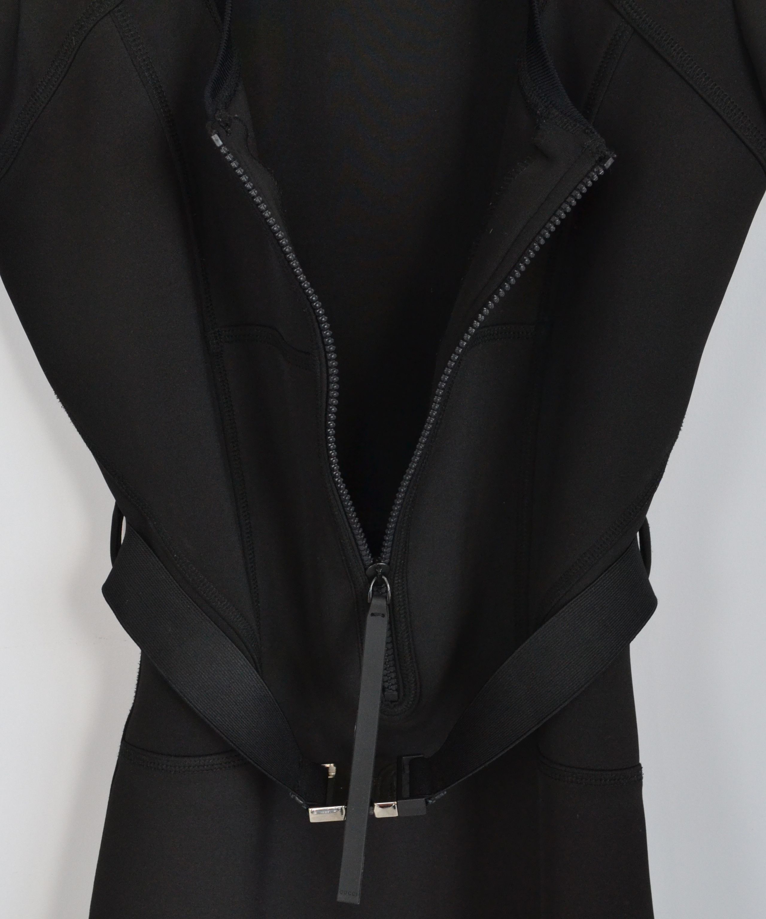 Gucci GUCCI Dress Neoprene Belt Logo Zip Womens 2009 Black S Size S / US 4 / IT 40 - 4 Thumbnail