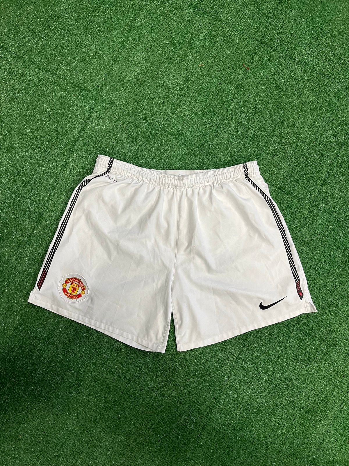 Pre-owned Jersey X Nike Vintage Nike Manchester United Drill Y2k Football Shorts In White