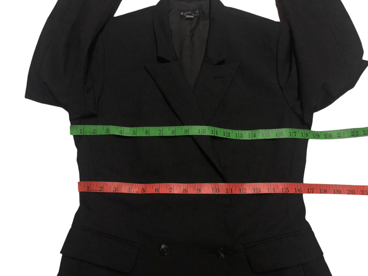 agnes b. Agnes.B Double Breasted Black Blazer Size S / US 4 / IT 40 - 12 Thumbnail