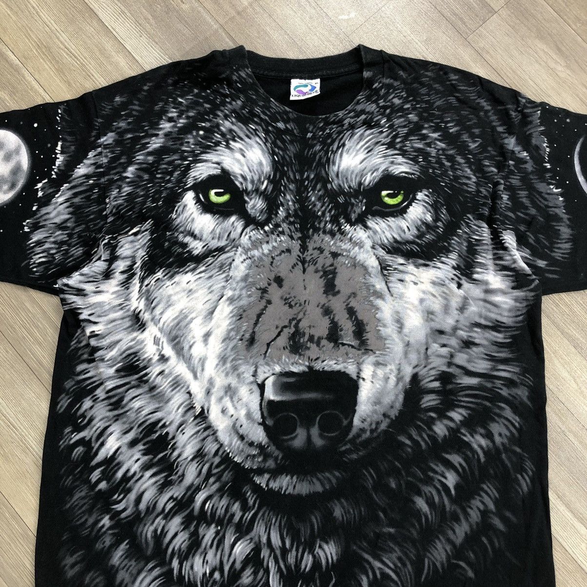 Liquid Blue 🇺🇸Vintage 1995s Liquid Blue Wolf All Over Print Graphic Shirt Size US XL / EU 56 / 4 - 3 Thumbnail