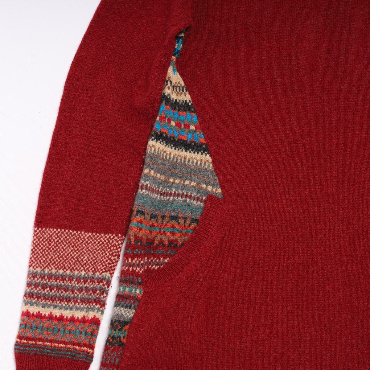 Other Eribe Scotland Wool Long Sweater Fair Isle Printed Striped Size M / US 6-8 / IT 42-44 - 6 Thumbnail