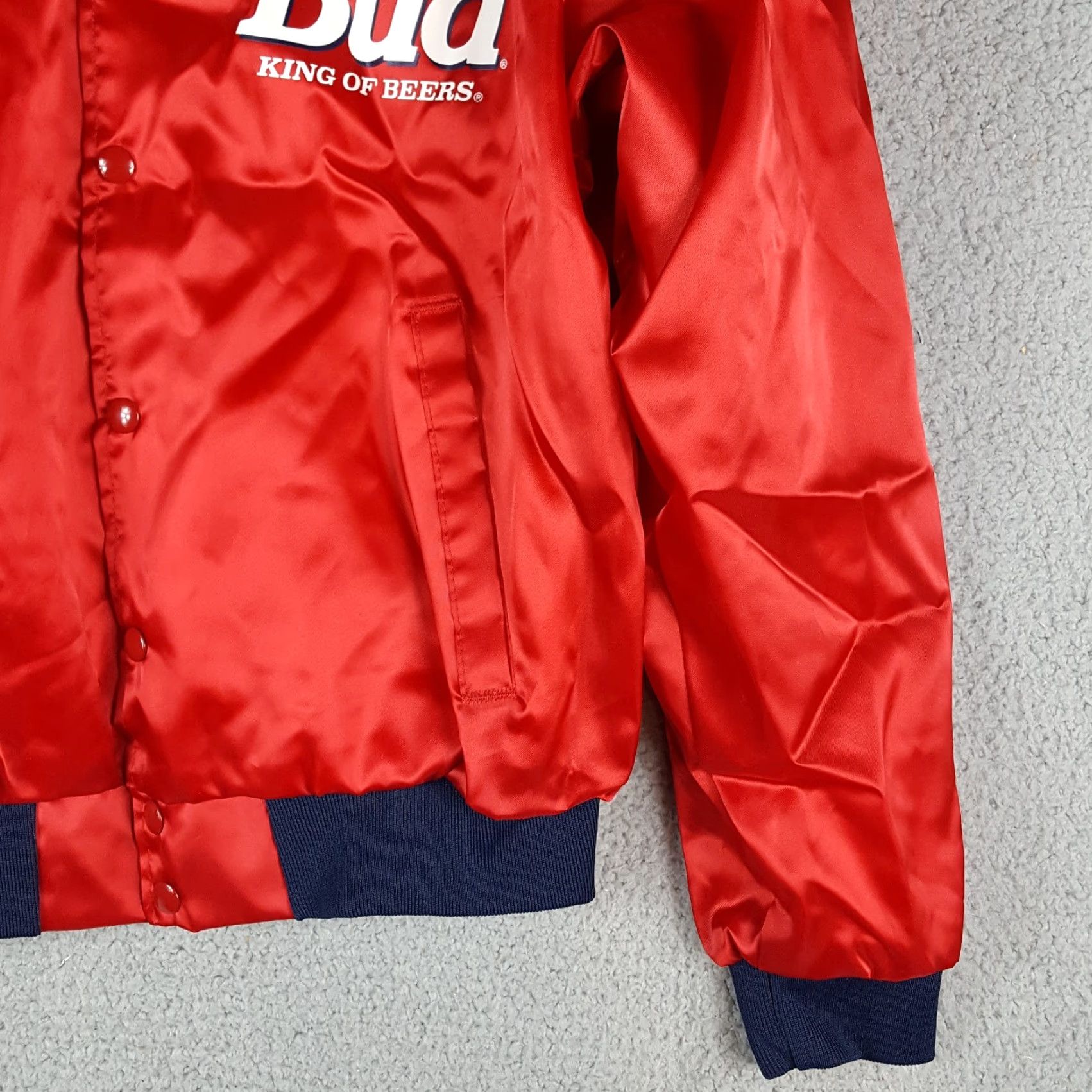 Budweiser VINTAGE Budweiser Bud Racing Satin Men's Size Large Varsity Bomber Jacket Size US L / EU 52-54 / 3 - 4 Thumbnail