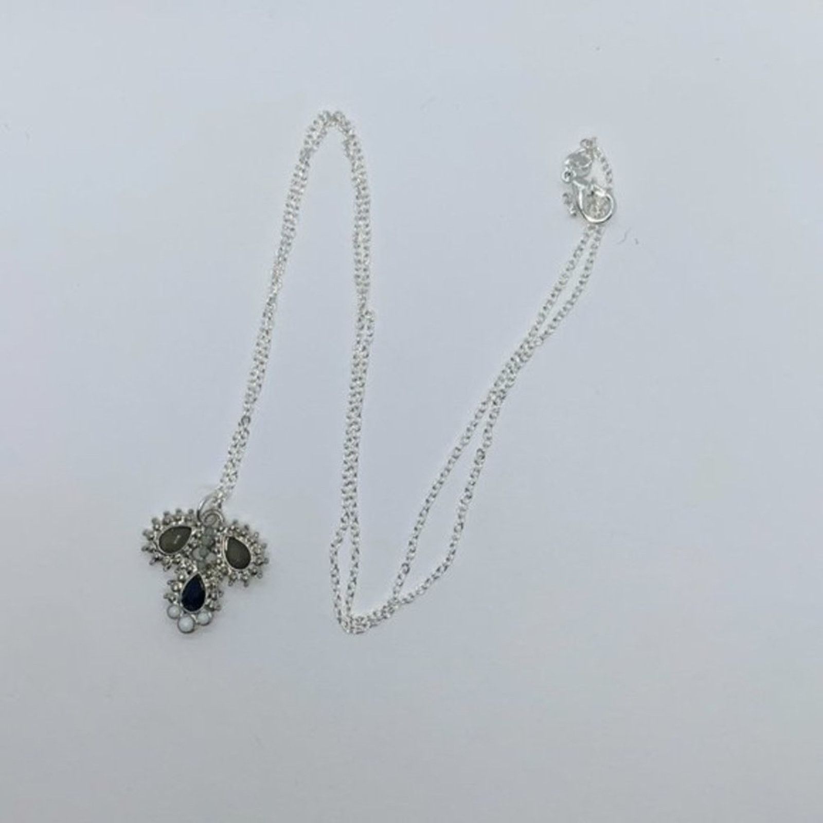 Handmade Silver-Tone Black Rhinestone Pendant Necklace Size ONE SIZE - 5 Thumbnail
