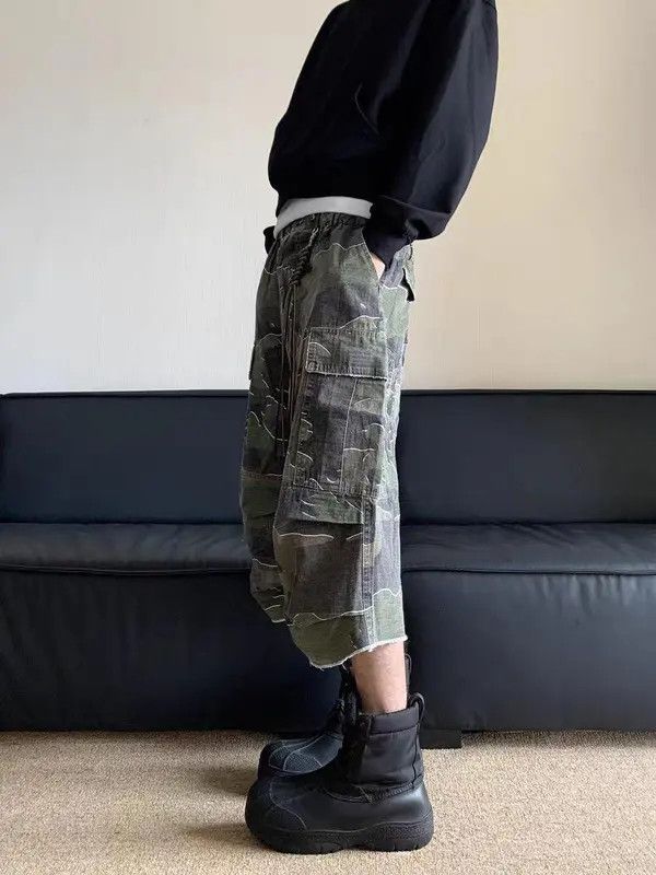 Vintage Akitsuma x Kino Camo Cargo Wide Leg Baggy Cargo Shorts Size US 28 / EU 44 - 7 Thumbnail
