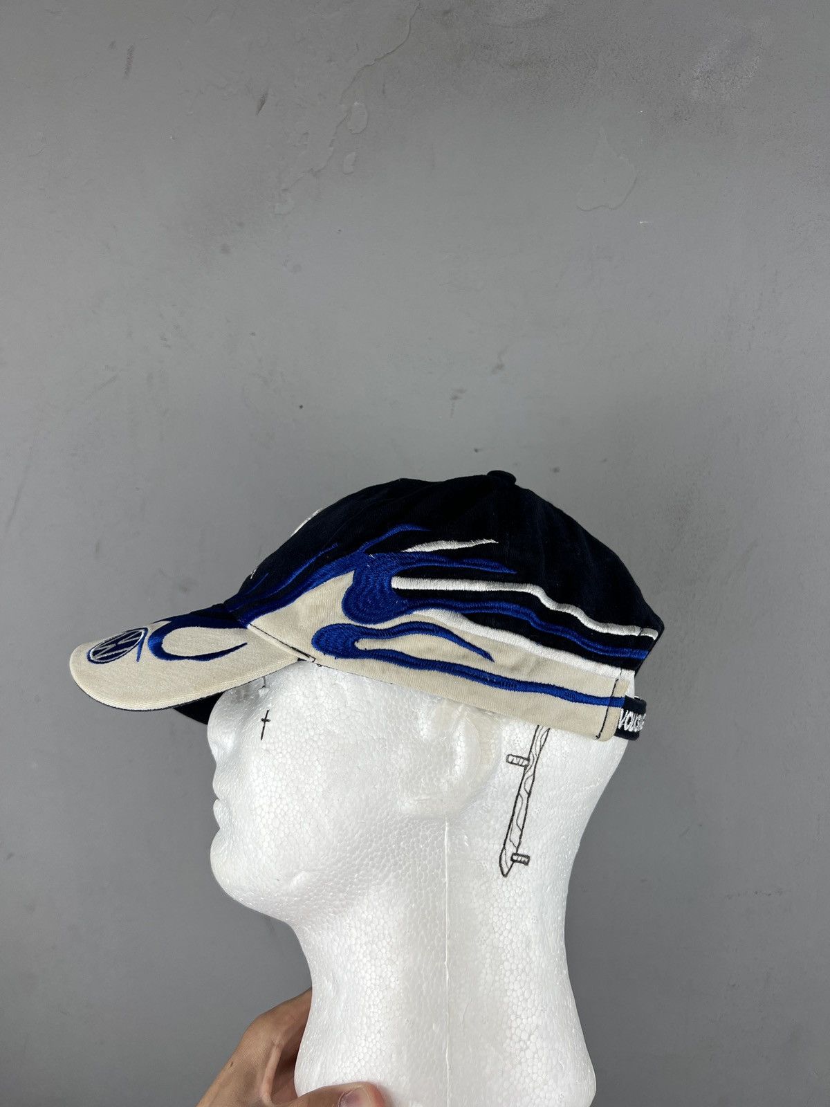 Vintage Vintage Volkswagen Racing Flames Y2k Drip Hat Cap Streetwear Size ONE SIZE - 2 Thumbnail