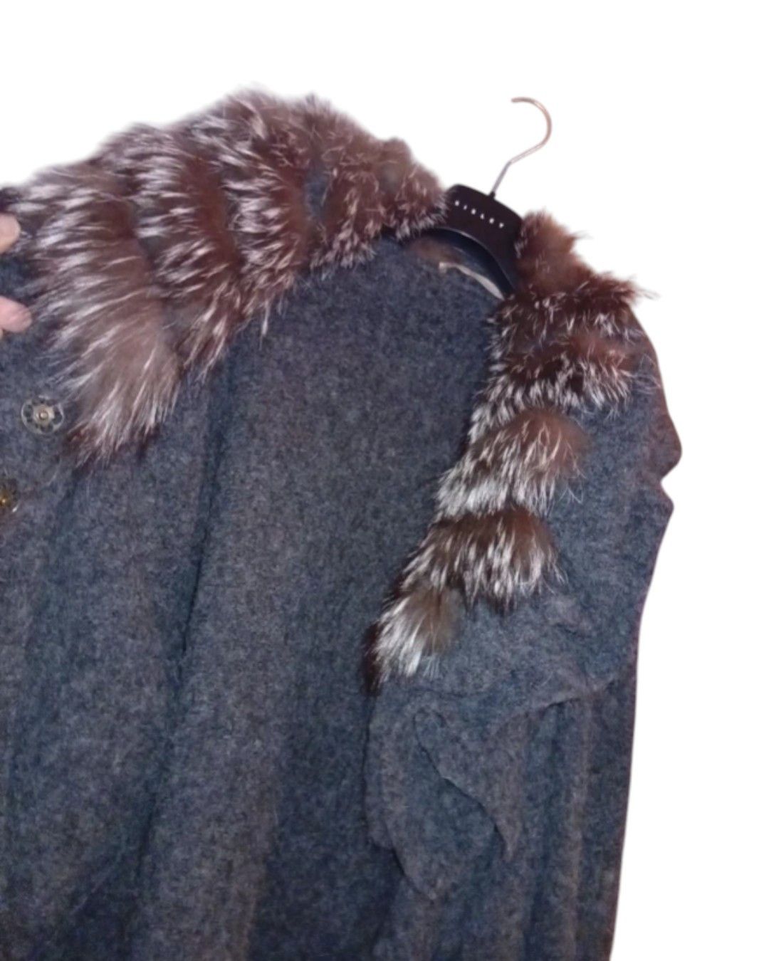 Roberto Cavalli FOX FUR WOOL JACKET Size L / US 10 / IT 46 - 2 Thumbnail