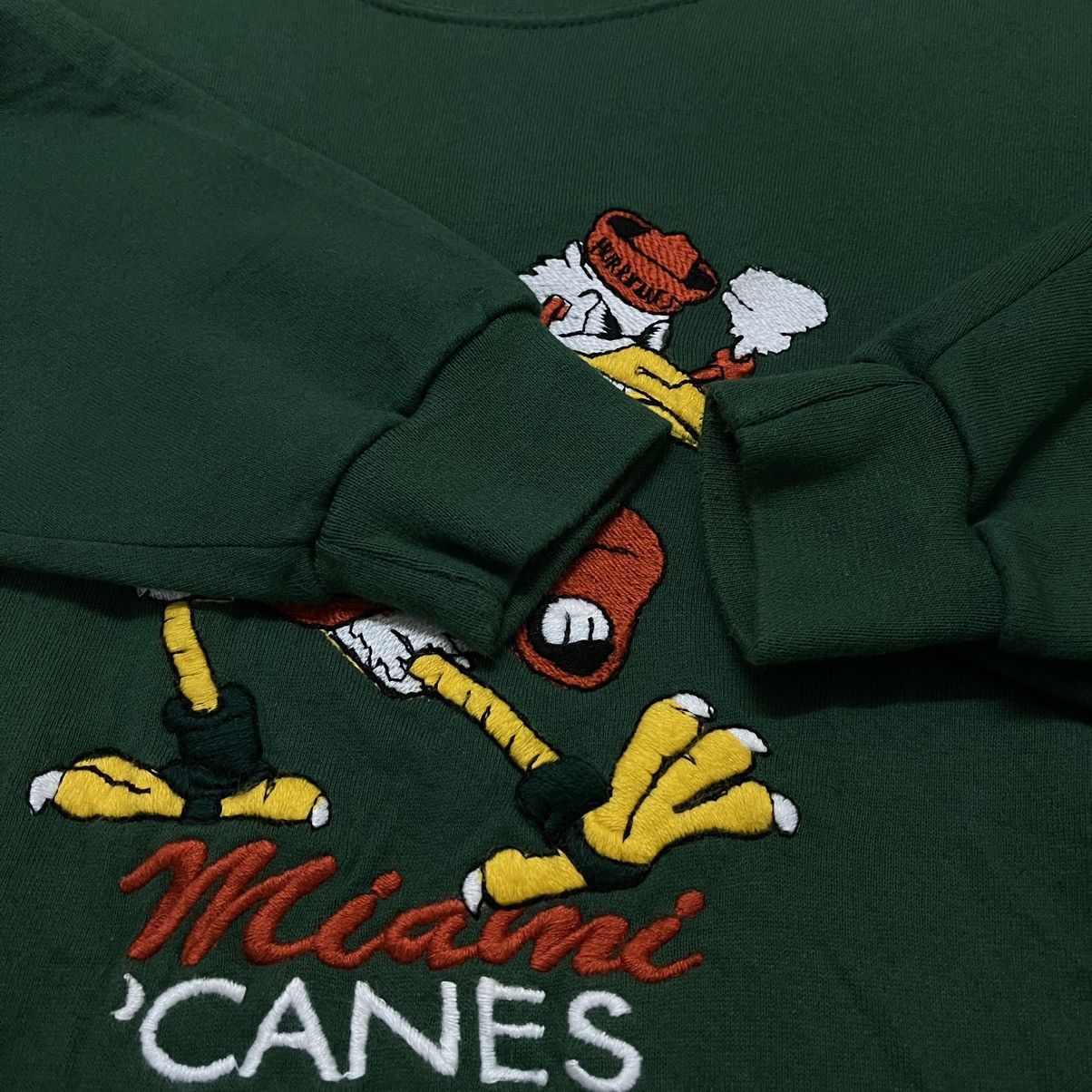 NFL Vintage 90s Miami Canes NFL Sweatshirt Pullover Size US L / EU 52-54 / 3 - 3 Thumbnail