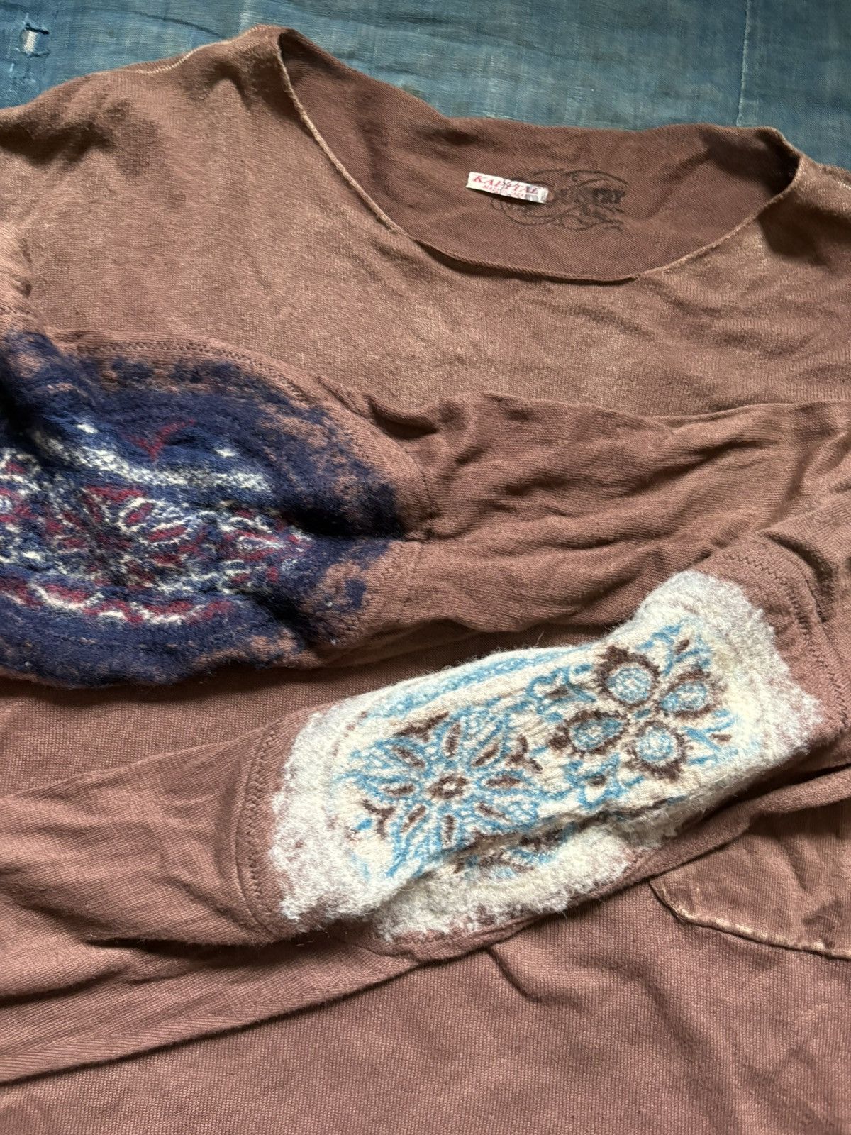 Kapital Kountry KAPITAL elbow wool patch Long Sleeve T-Shirt Size US L / EU 52-54 / 3 - 4 Thumbnail
