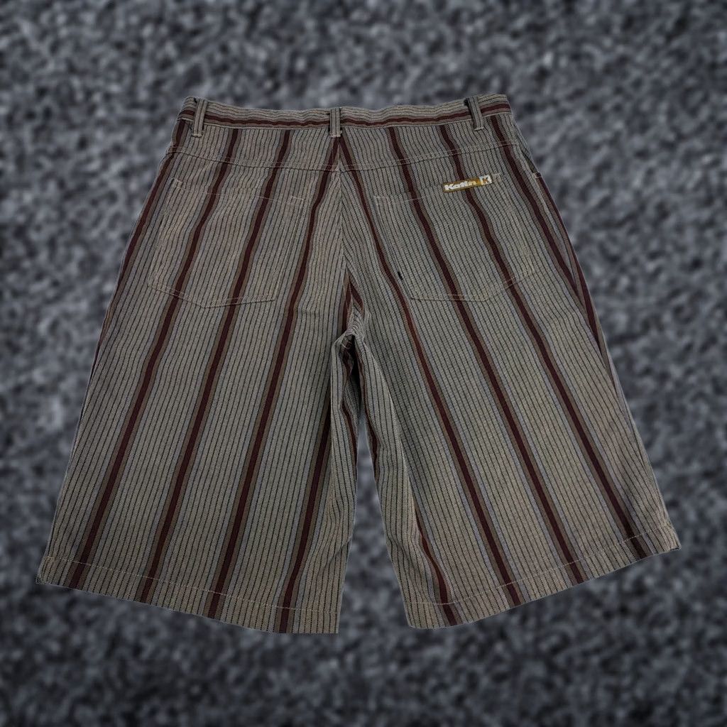 Katin Katin Surf Co Bermuda Shorts Mens 33 Brown/Maroon Striped Button Pocket Embroidered 11in Inseam Regular Fit Beach Size US 33 - 1 Thumbnail