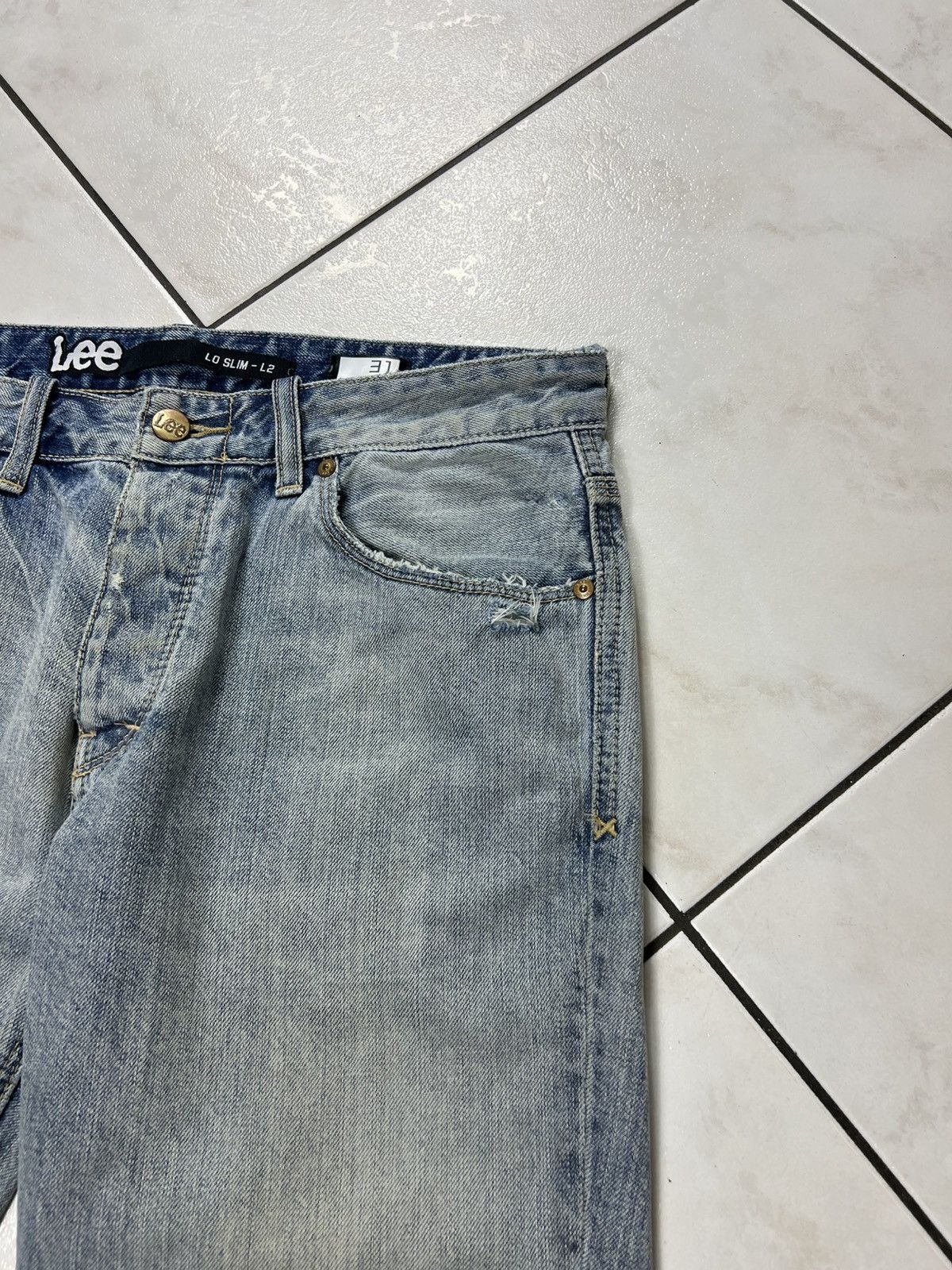 Lee Vintage Lee Slim-L2 dirty mud washed distressed denim jeans Size US 31 - 6 Thumbnail