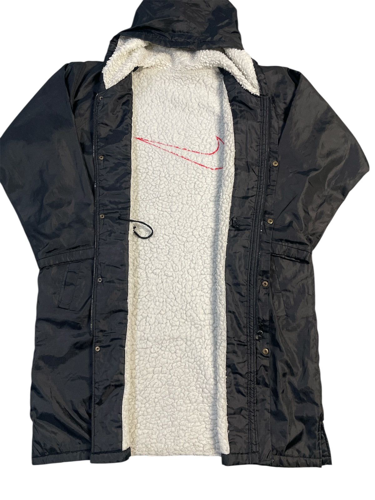 Nike Vintage Nike Sherpa Long Jacket Size US XL / EU 56 / 4 - 4 Thumbnail