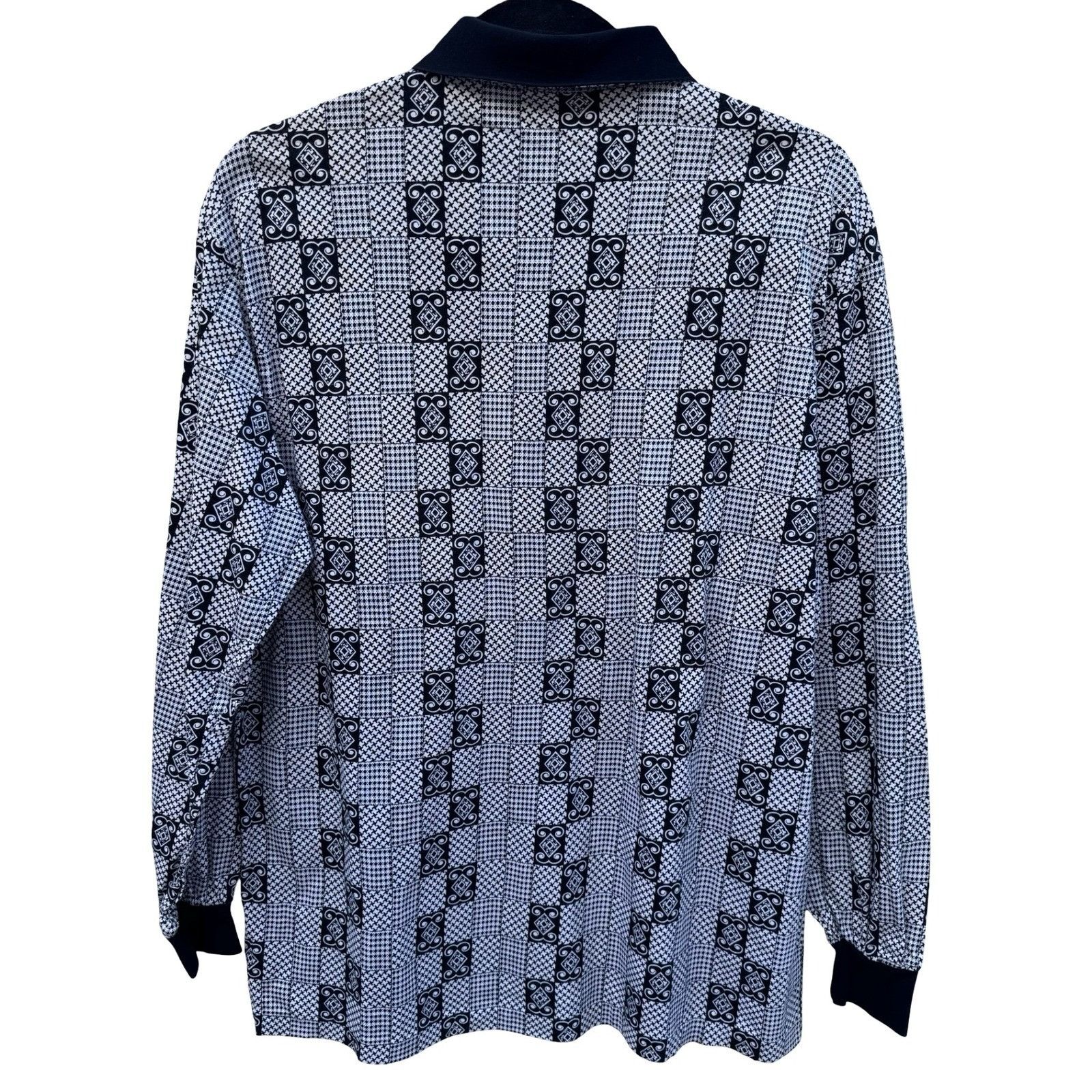 Vintage Danpol Mens Vintage Geometric Houndstooth Patchwork Long Sle Size US M / EU 48-50 / 2 - 7 Thumbnail