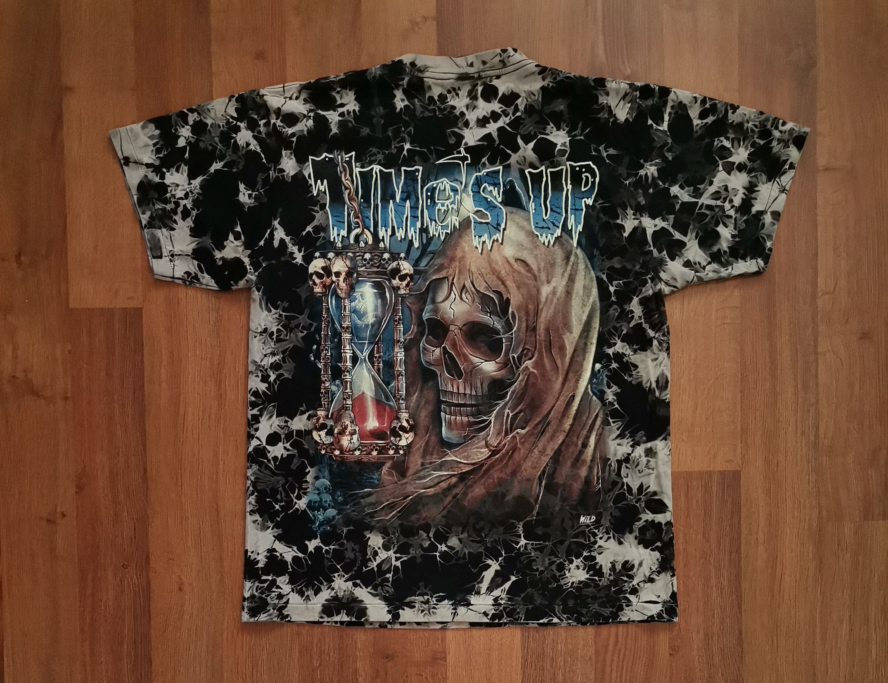Vintage Vintage Wild Time's Up Skull Tie Dye Tee Size US L / EU 52-54 / 3 - 6 Thumbnail