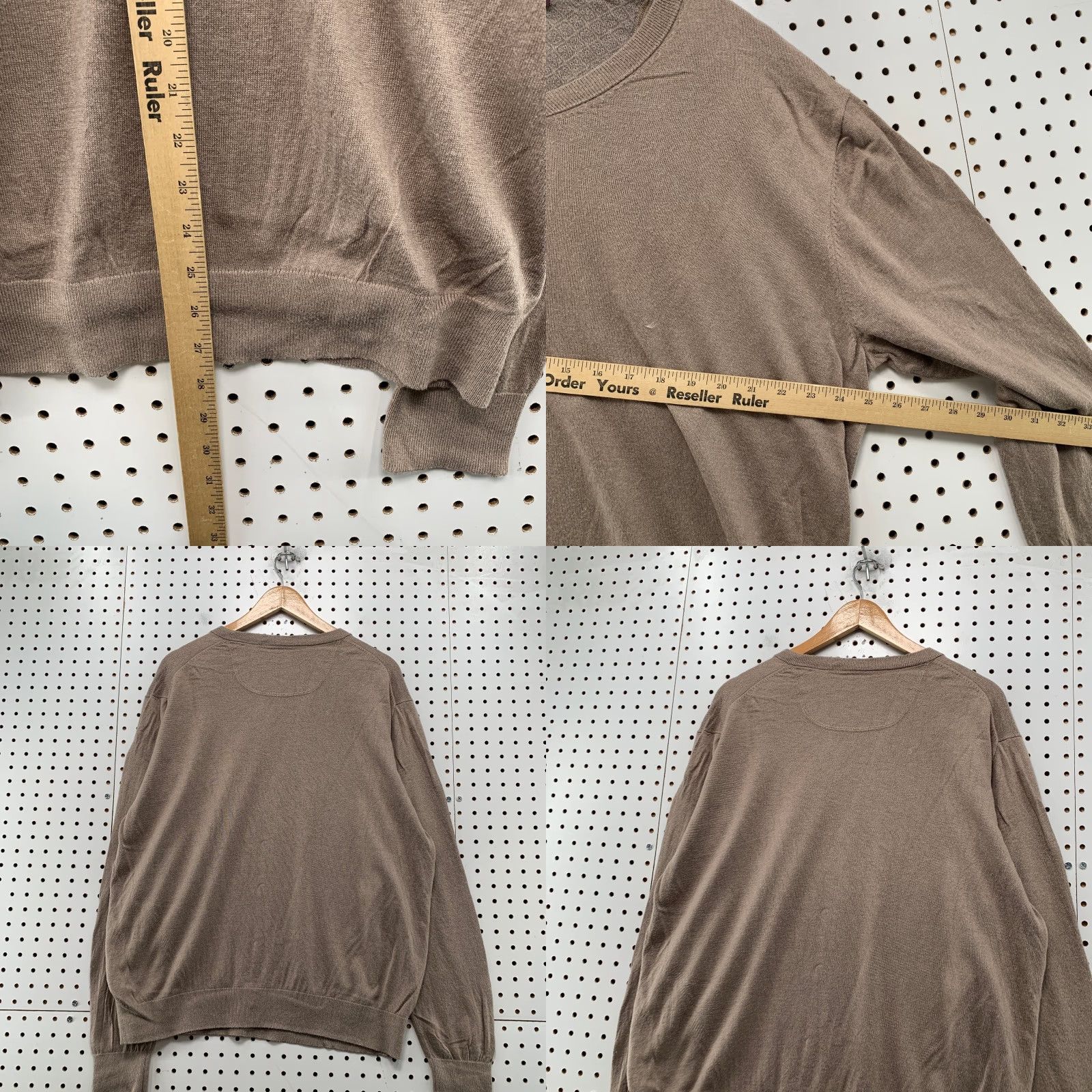 Johnston & Murphy Johnston & Murphy Silk Blend Sweater Mens 2XL Brown V Neck Lightweight Alpaca Size US XXL / EU 58 / 5 - 8 Thumbnail