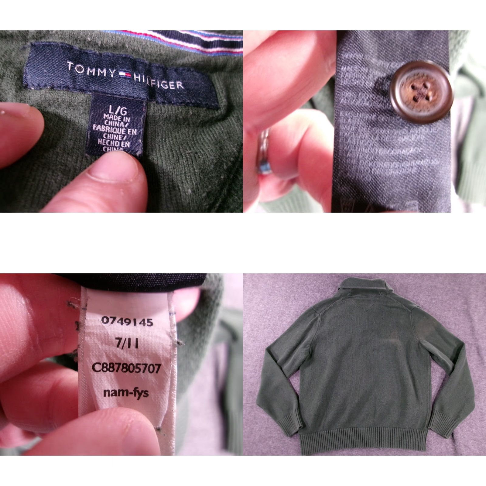 Tommy Hilfiger Tommy Hilfiger Sweater Men L Green Shawl Collar Pullover Fisherman 90s Classic Outdoor Knit Shirt Style: Pullover 100% Cotton Mens Size US L / EU 52-54 / 3 - 8 Thumbnail