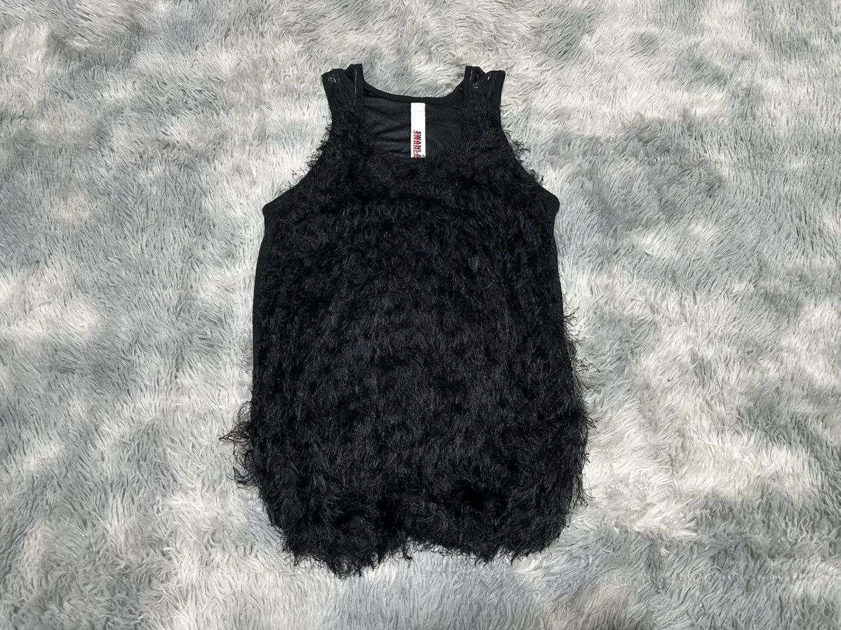 If Six Was Nine 🔥Sick Y2K Swan Lake Black Fur Tank Top Vkel Goth Punk Size US M / EU 48-50 / 2 - 2 Thumbnail