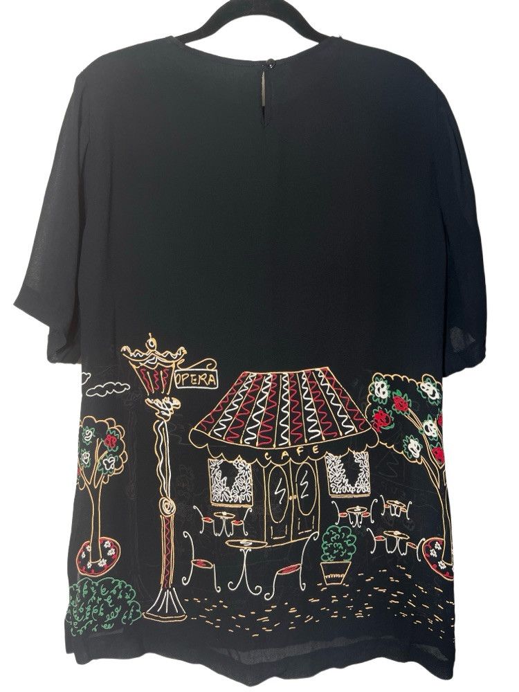 Vintage Vintage 1990's-Y2K Palisades Paris Scene Shere Mini Dress Size M / US 6-8 / IT 42-44 - 2 Thumbnail