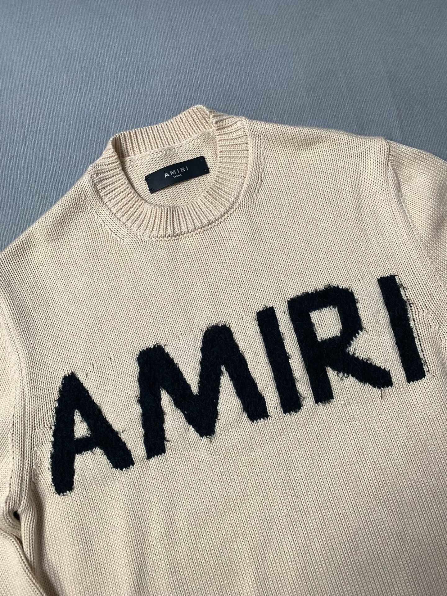Amiri AMIRI Distressed Wool Blend Sweatshirt Size US S / EU 44-46 / 1 - 1 Thumbnail