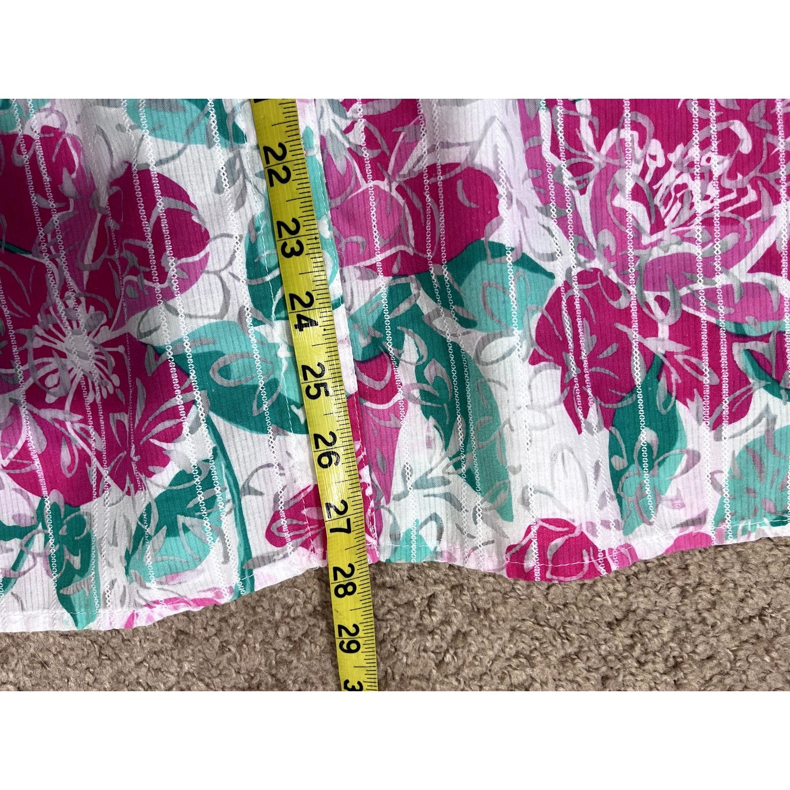 Vintage Pink Floral Alfred Dunner Button Front Blouse 18 Size XXL / US 16-18 / IT 52-54 - 4 Thumbnail