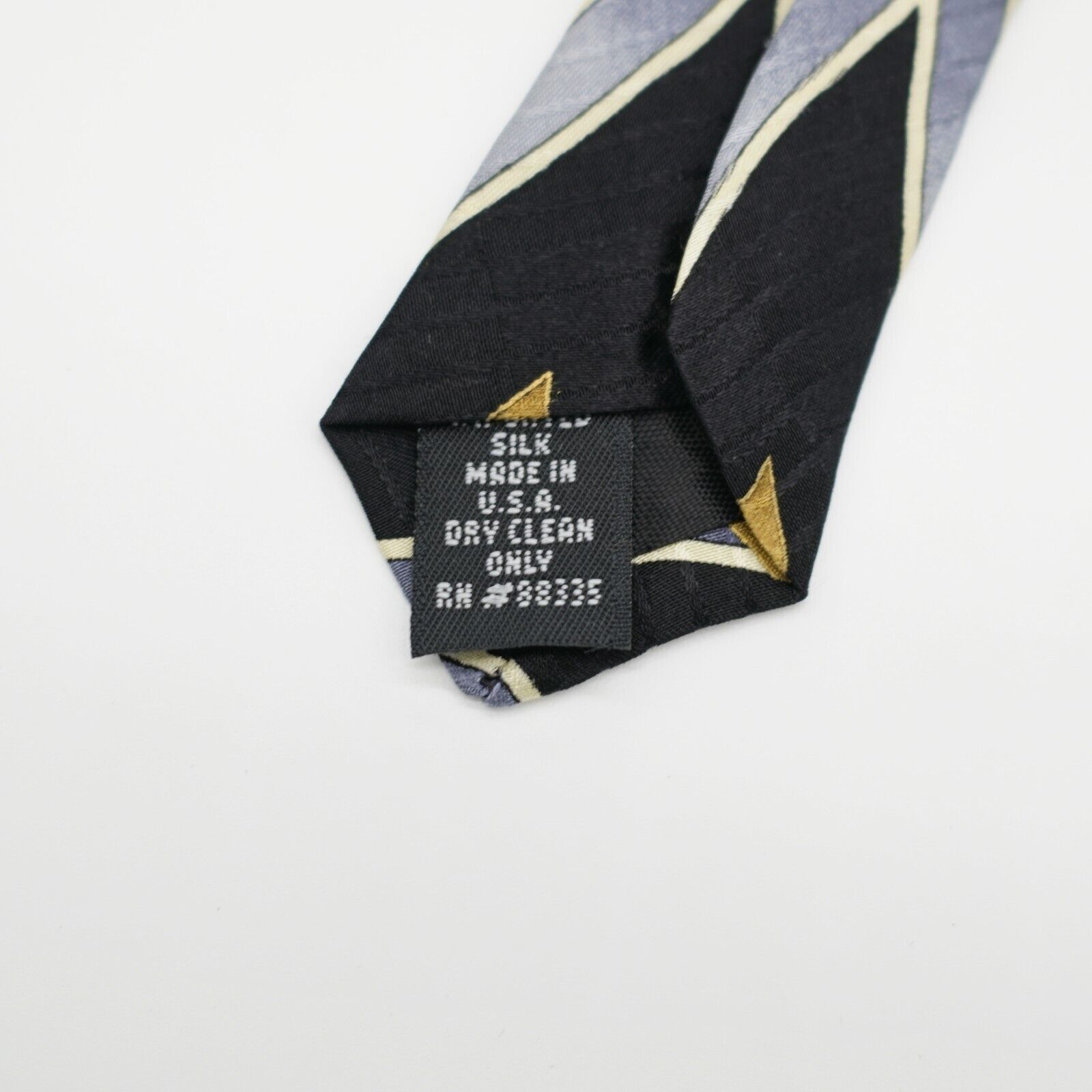Vintage Facets Abstract Green Black Jacquard Print Silk Tie Size ONE SIZE - 4 Thumbnail