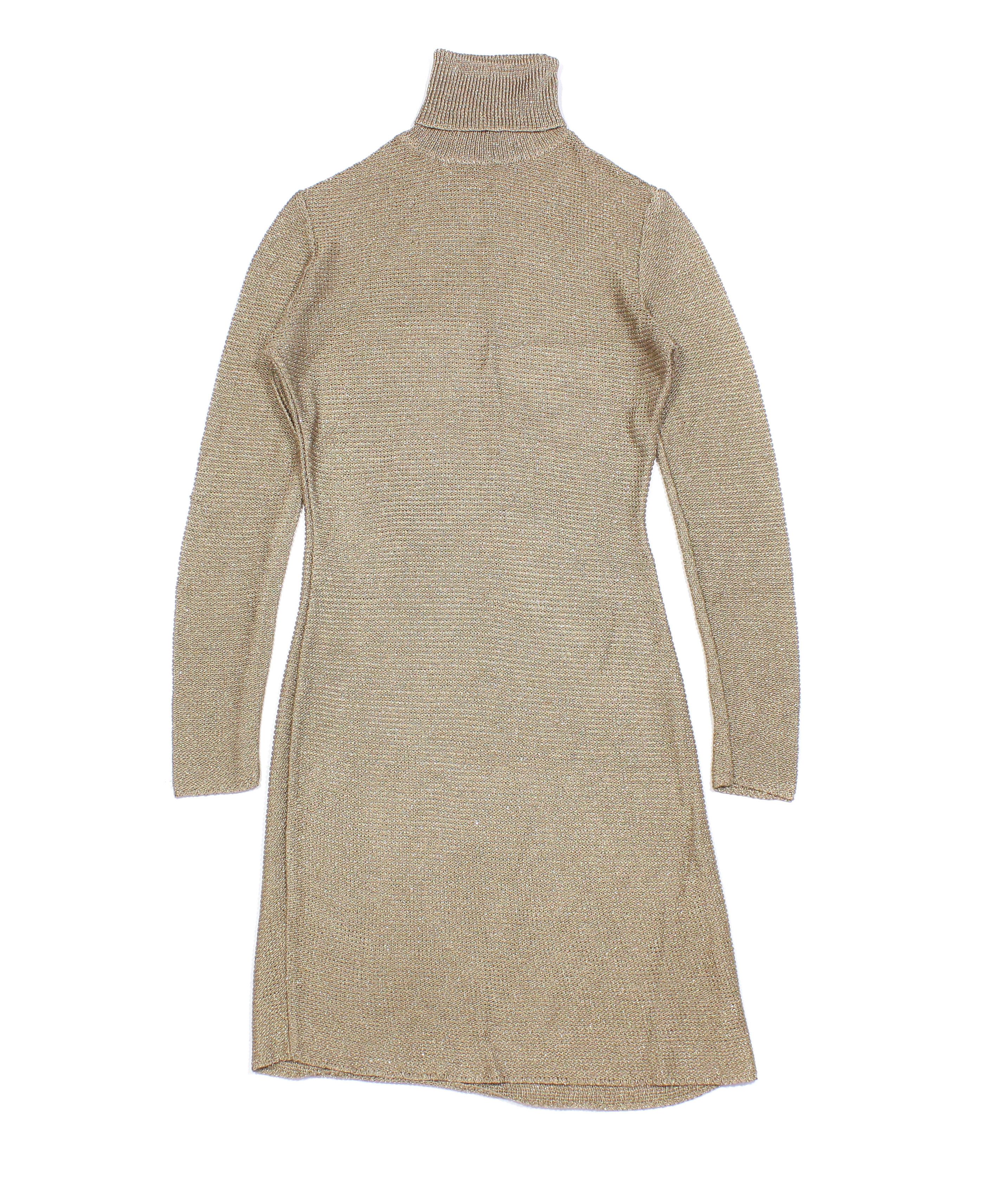 Ralph Lauren Purple Label Golden Knit Dress Size M / US 6-8 / IT 42-44 - 1 Thumbnail