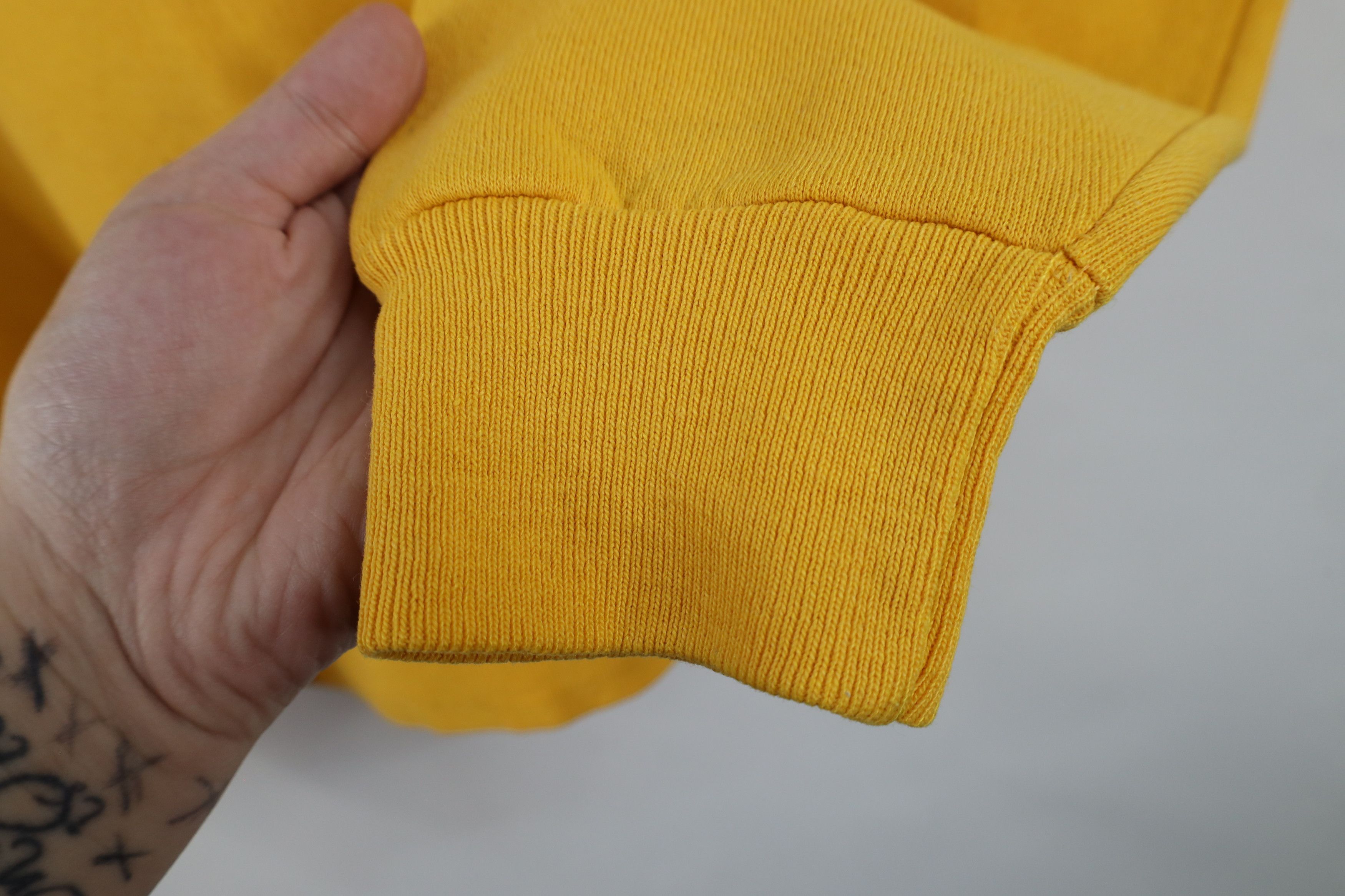 Vintage Vintage 90s Streetwear Blank Crewneck Sweatshirt Yellow USA Size XL / US 12-14 / IT 48-50 - 5 Thumbnail