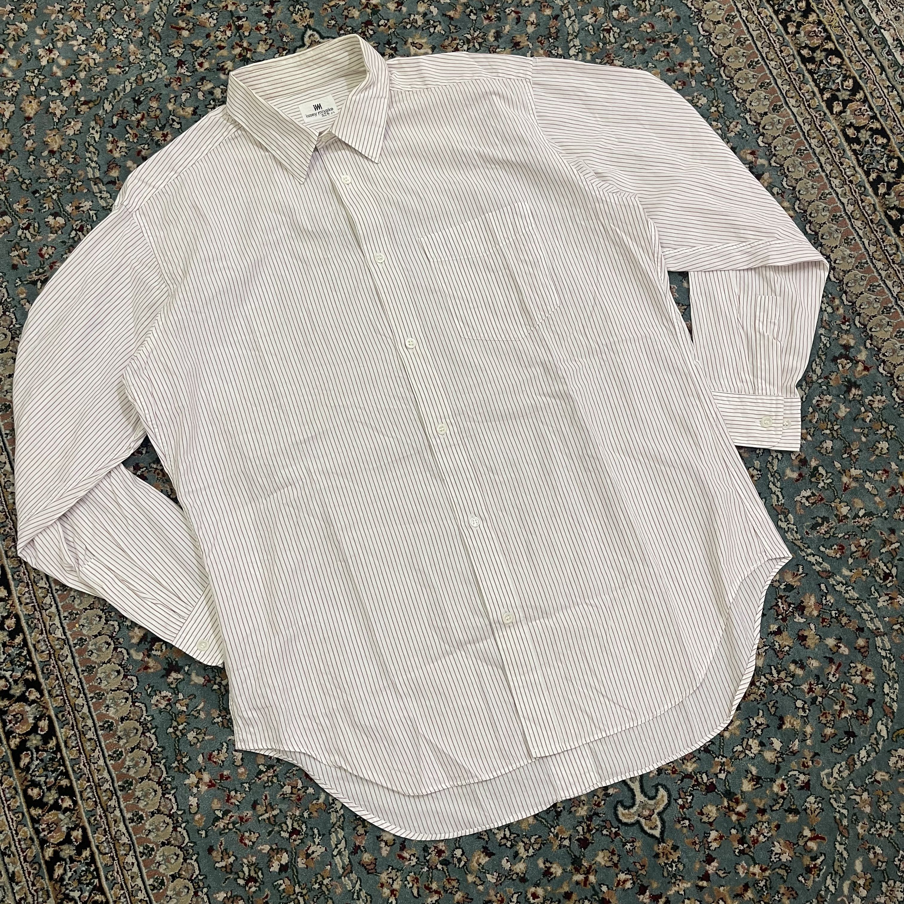 Issey Miyake × Vintage Vtg 80s Issey Miyake Circa Pinstripe Office Shirt Size US XL / EU 56 / 4 - 3 Thumbnail