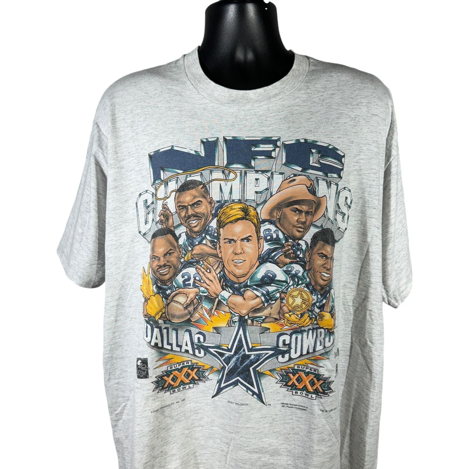 Vintage Vintage Dallas Cowboys NFC Champs Caricature Art NFL Tee Size US XXL / EU 58 / 5 - 2 Thumbnail