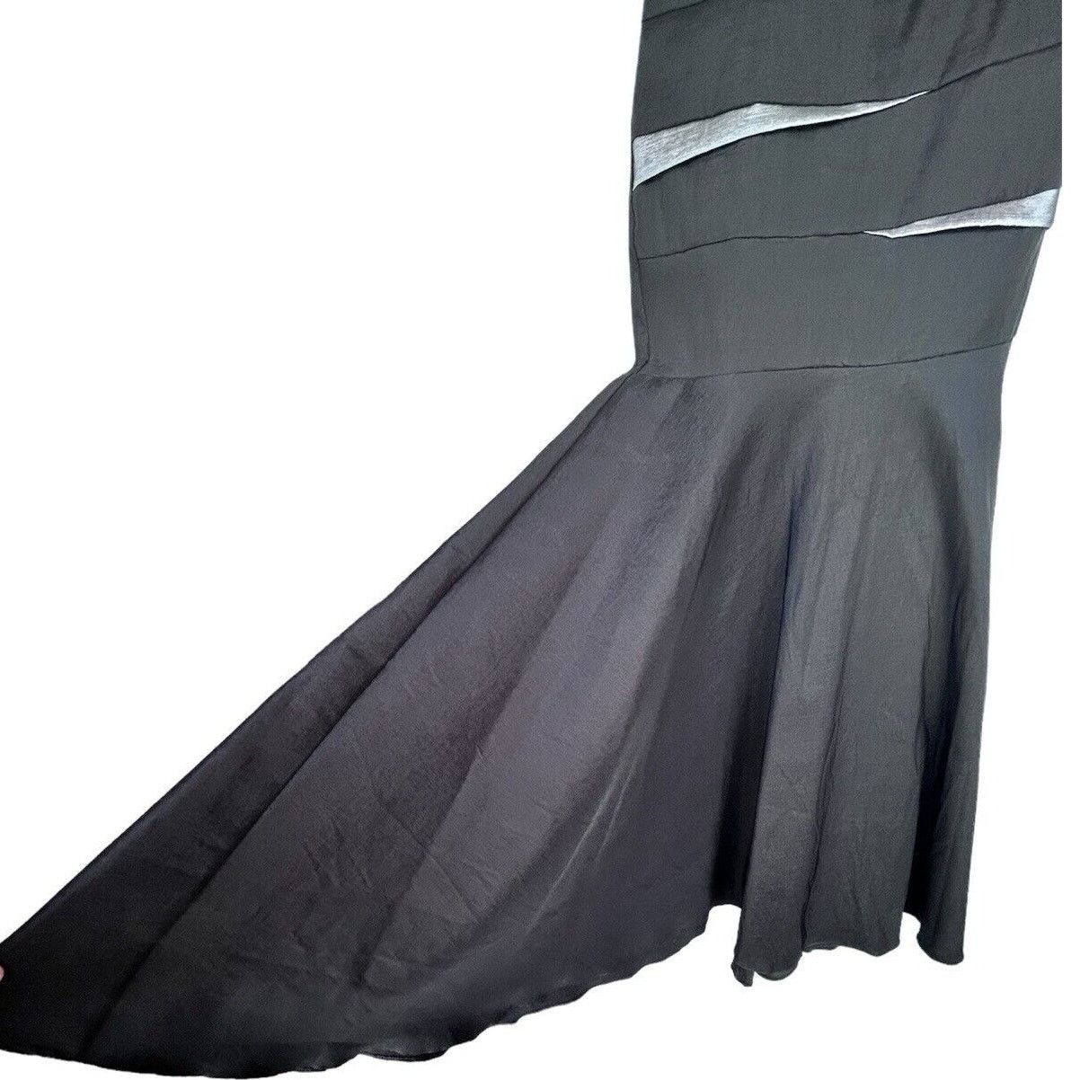 Other Betsy & Adam Black Gray Stretch One Shoulder Mermaid Gown 8 Size M / US 6-8 / IT 42-44 - 5 Thumbnail