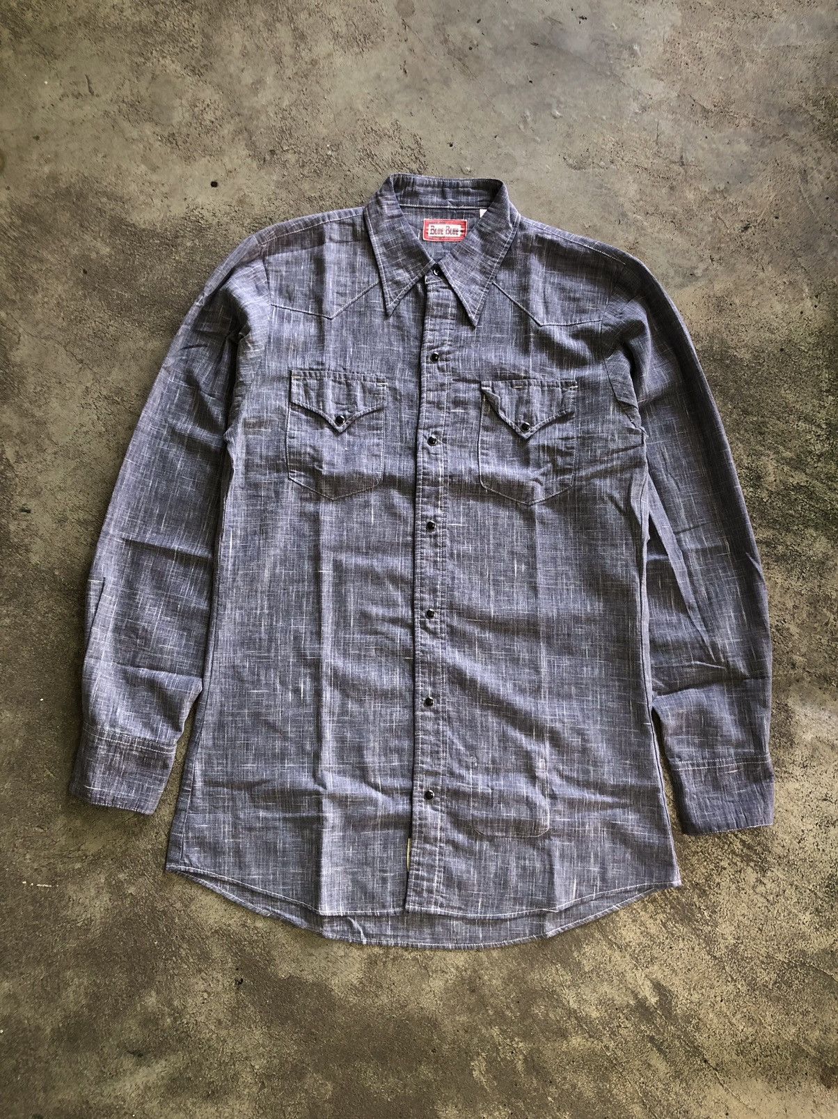 image of Blue Blue Japan Blue Blue Snap Button Denim Shirt Recycling Materials in Denim/Grey, Women's (Size 