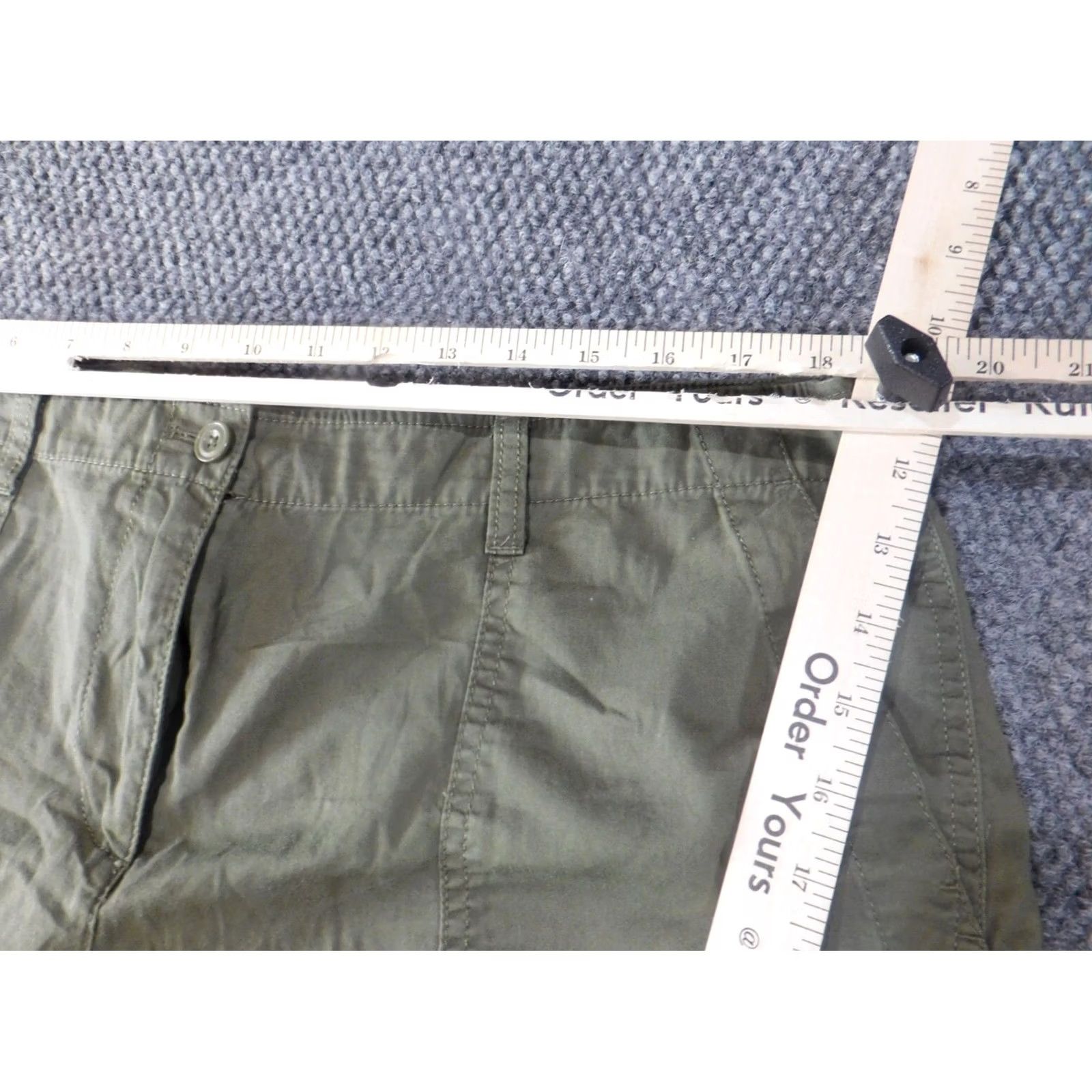 Loft LOFT Ann Taylor Womens Shorts 14 Green Cargo Flat Front Zip Classic Casual Knit Cotton Regular Mid Rise Flower Comfort Stretch Womens Size 26" / US 2 / IT 38 - 5 Thumbnail