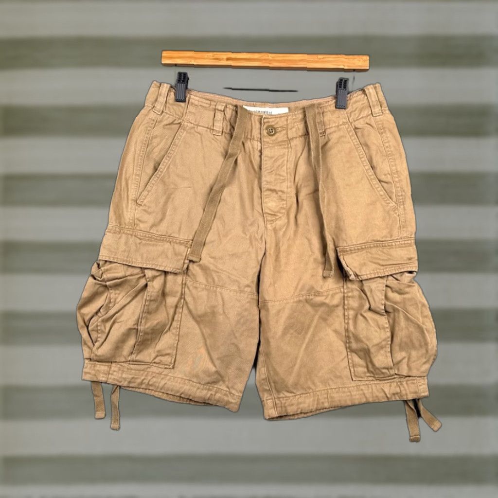 VINTAGE Abercrombie & Fitch Cargo Shorts Mens 32 Brown Y2K Distressed Paratrooper