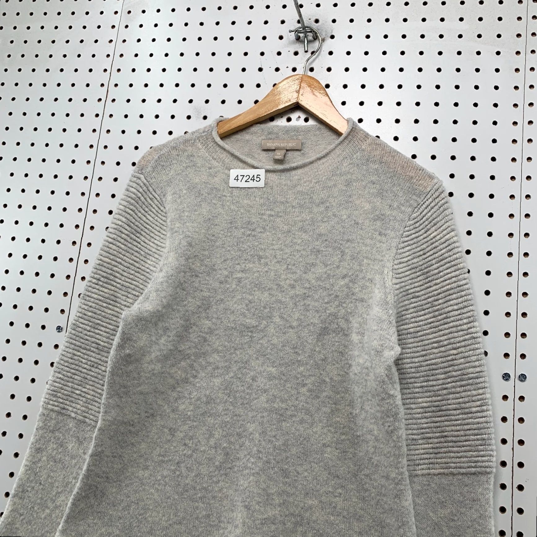 Banana Republic Banana Republic Merino Wool Alpaca Sweater Womens M Gray Mock Neck Ribbed Sleeve Pullover Knit Medium Womens Size M / US 6-8 / IT 42-44 - 7 Thumbnail