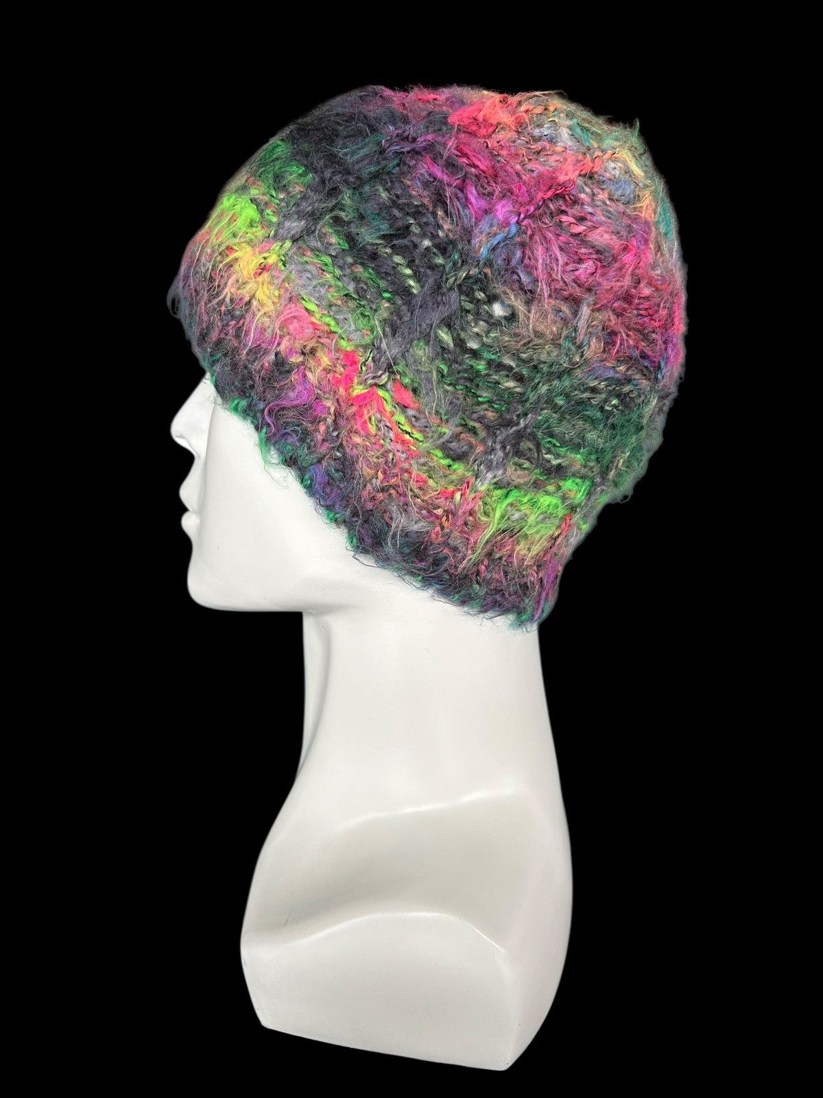 Japanese Brand × Kapital × Vintage Rare Crochet Knitted Hairy Made Italy Beanie Hats ☠️☠️ Size ONE SIZE - 4 Thumbnail