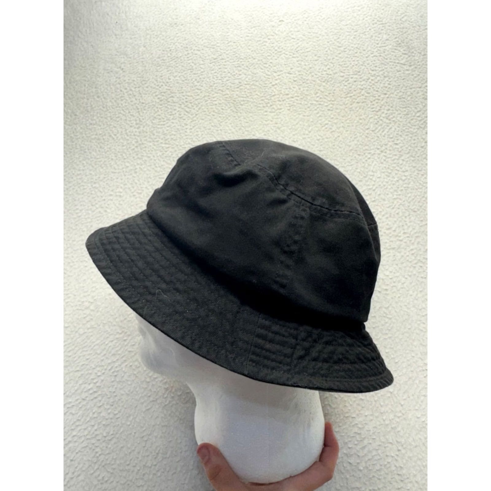 Kangol VINTAGE Kangol Black Bucket Hat Mens M Cotton Casual Style 9216 Kangaroo Logo Embroidered Black Hat Mens M Size ONE SIZE - 4 Thumbnail