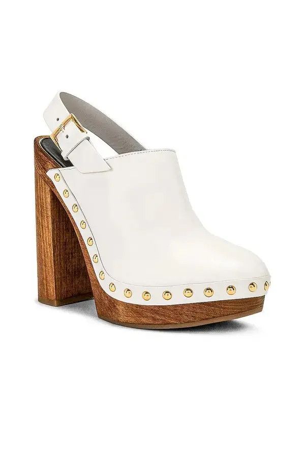 Tom Ford o1loc1c1124 W3108 Leather Clogs in White Size US 7 / IT 37 - 2 Thumbnail