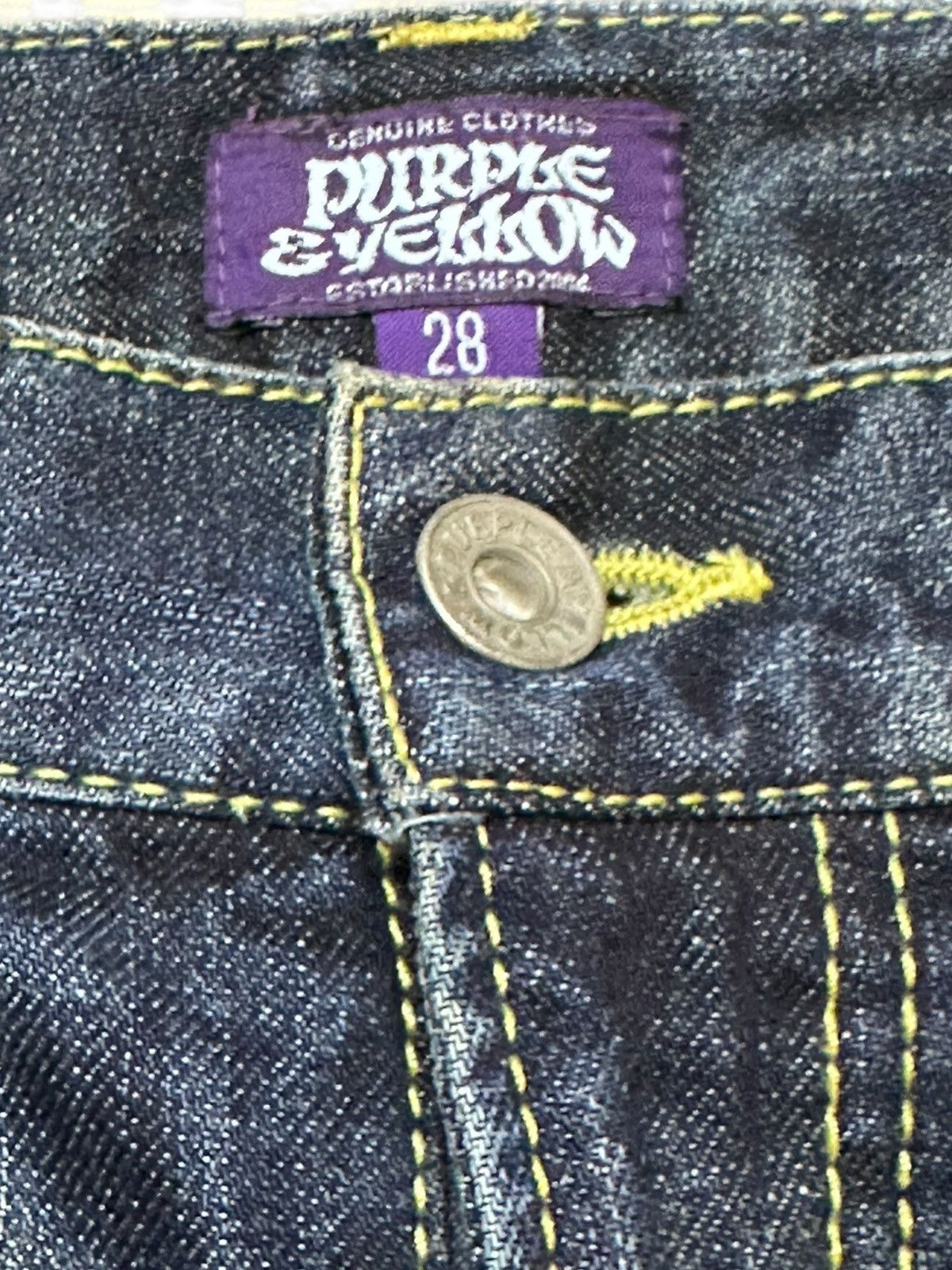 Purple Vintage Purple&Yellow Whiskers Grunge Buckle Belt Denim Size US 31 - 5 Thumbnail