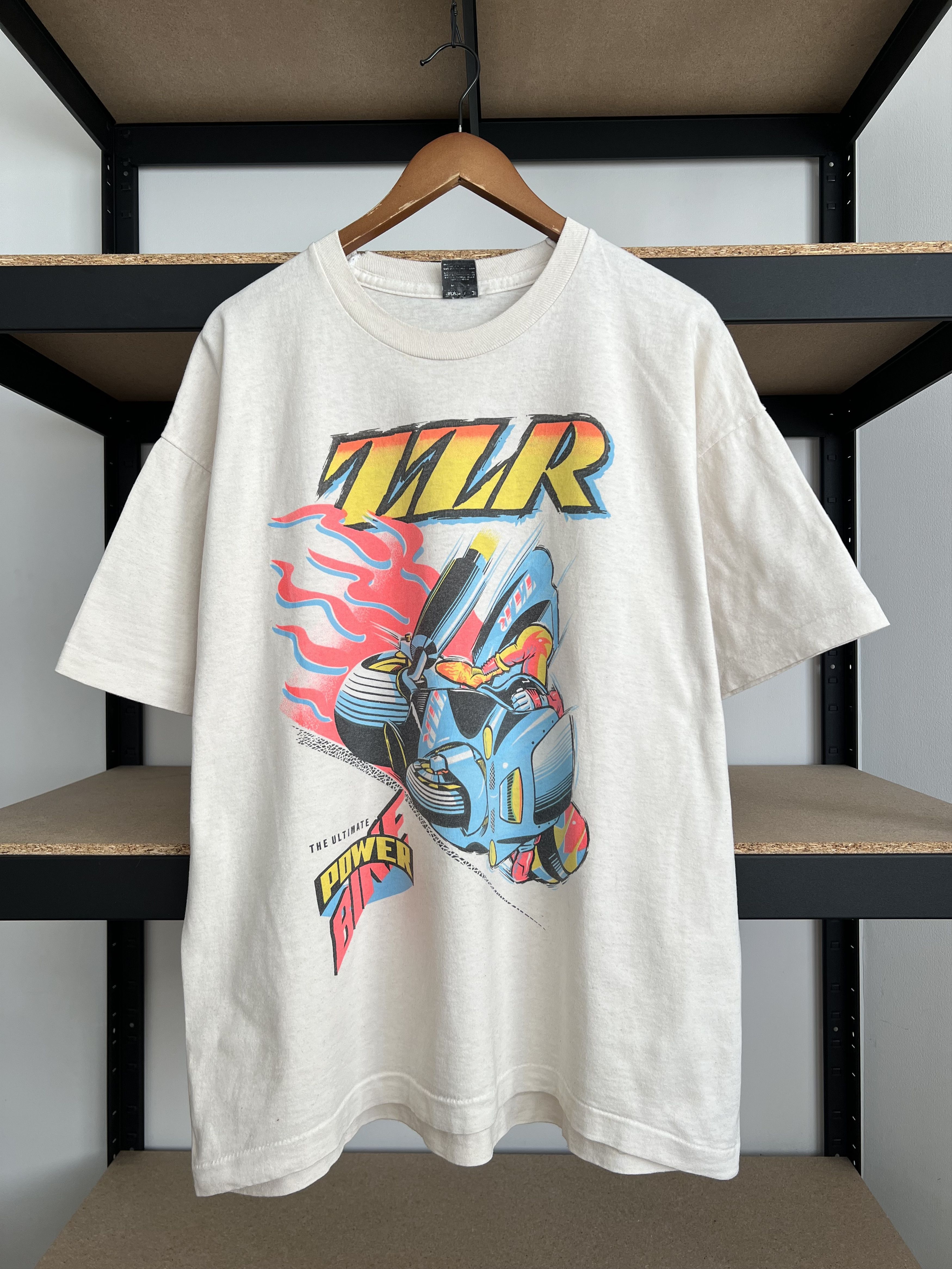 Vintage Vintage 90s Kawasaki ZZR The Ultimate Power Bike Racing Tee Size US XL / EU 56 / 4 - 1 Thumbnail