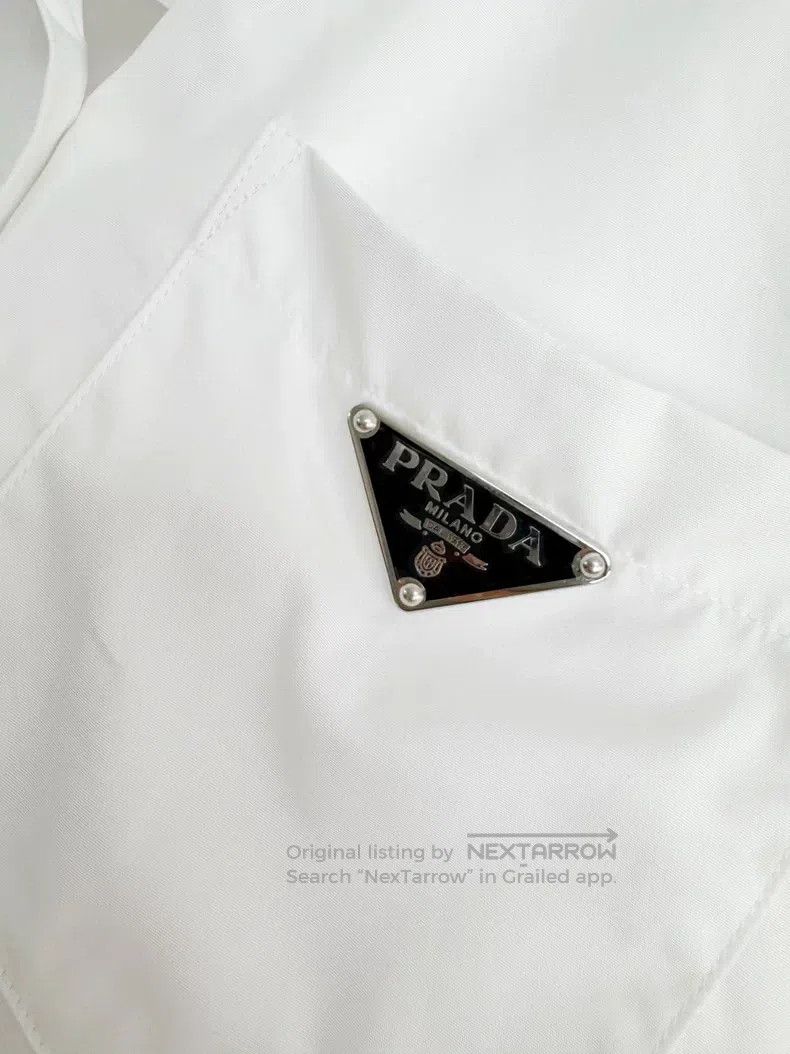 Prada Prada White metal triangle logo shirt Size XXS / US 00 / IT 34 - 3 Thumbnail