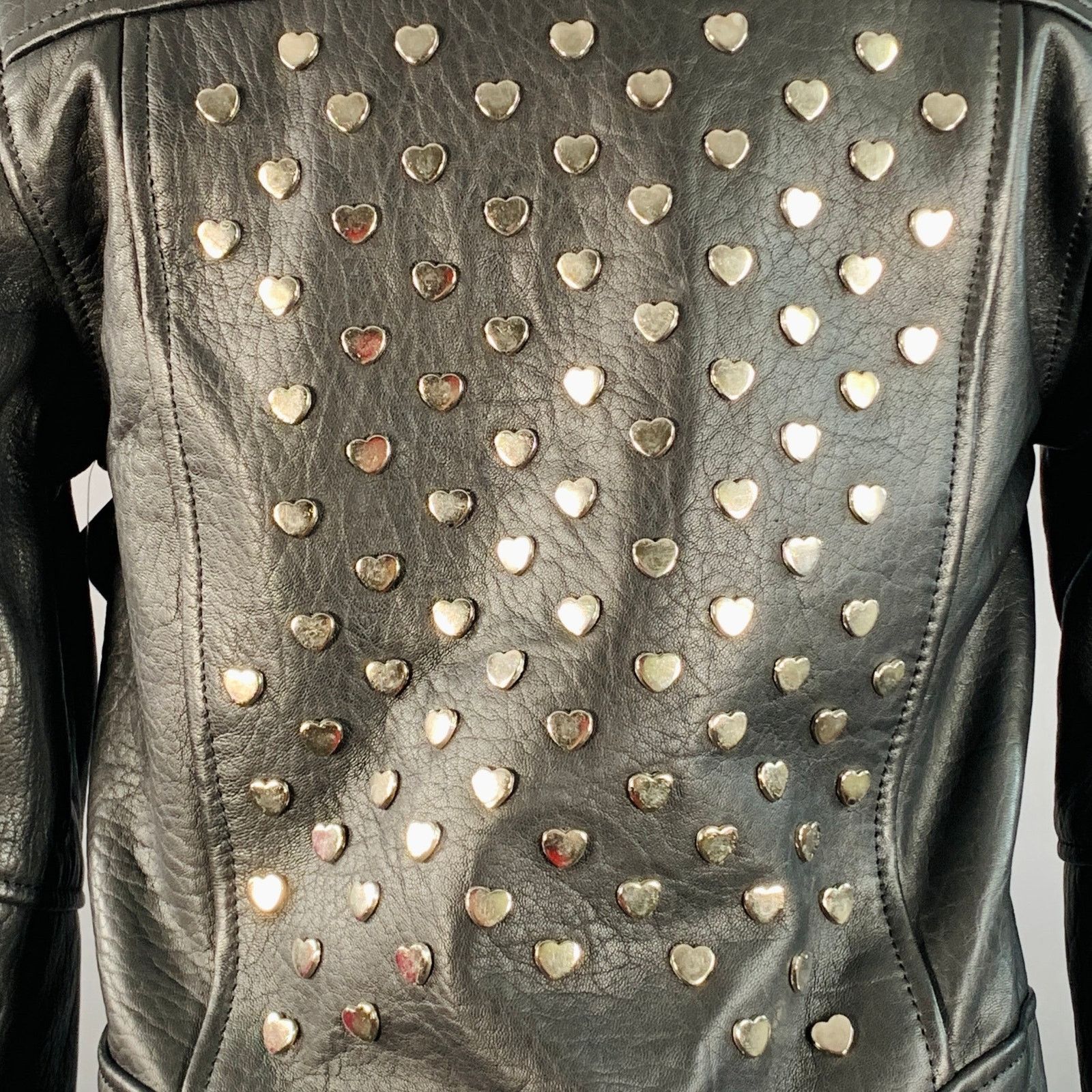 Other UNDERSTATED LEATHER Black Hearts Studded Leather Jacket Size S / US 4 / IT 40 - 4 Thumbnail
