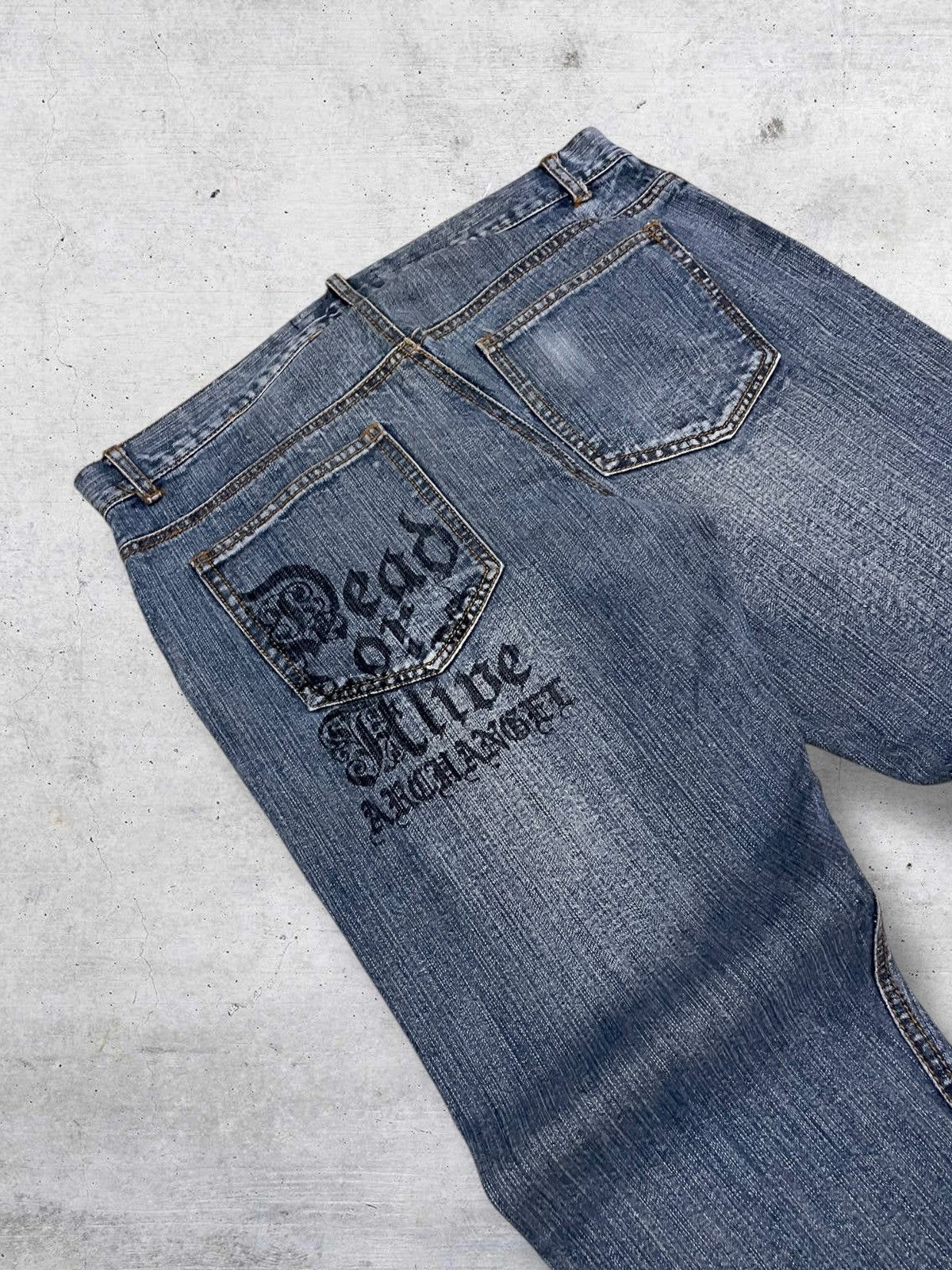 In The Attic VINTAGE IN THE ATTIC JAPAN 90S ARCHIVE DEAD OR ALIVE DENIM Size US 33 - 19 Thumbnail
